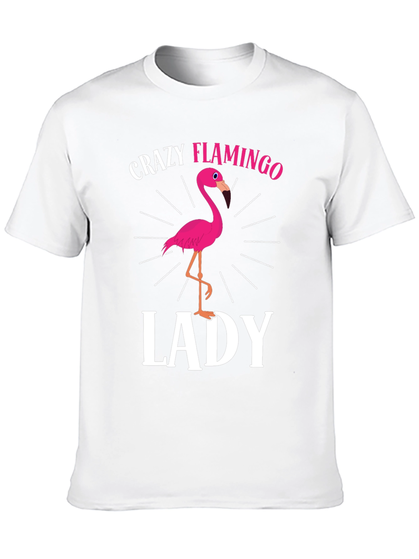 Crazy Flamingo Lady T-Shirt - Novelty Graphic Tee