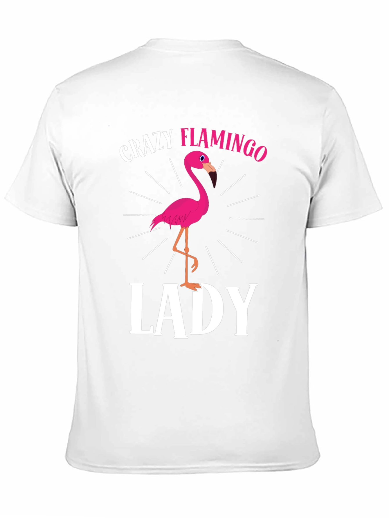 Crazy Flamingo Lady T-Shirt - Novelty Graphic Tee