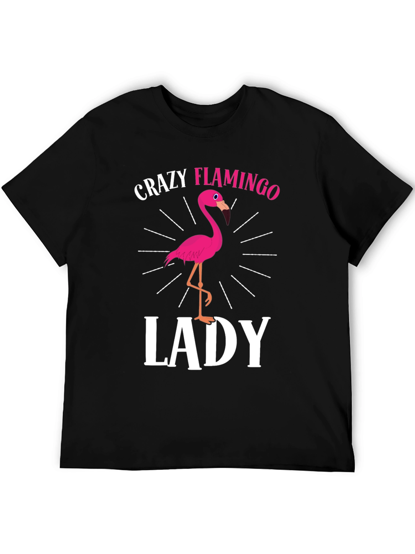 Crazy Flamingo Lady T-Shirt - Novelty Graphic Tee