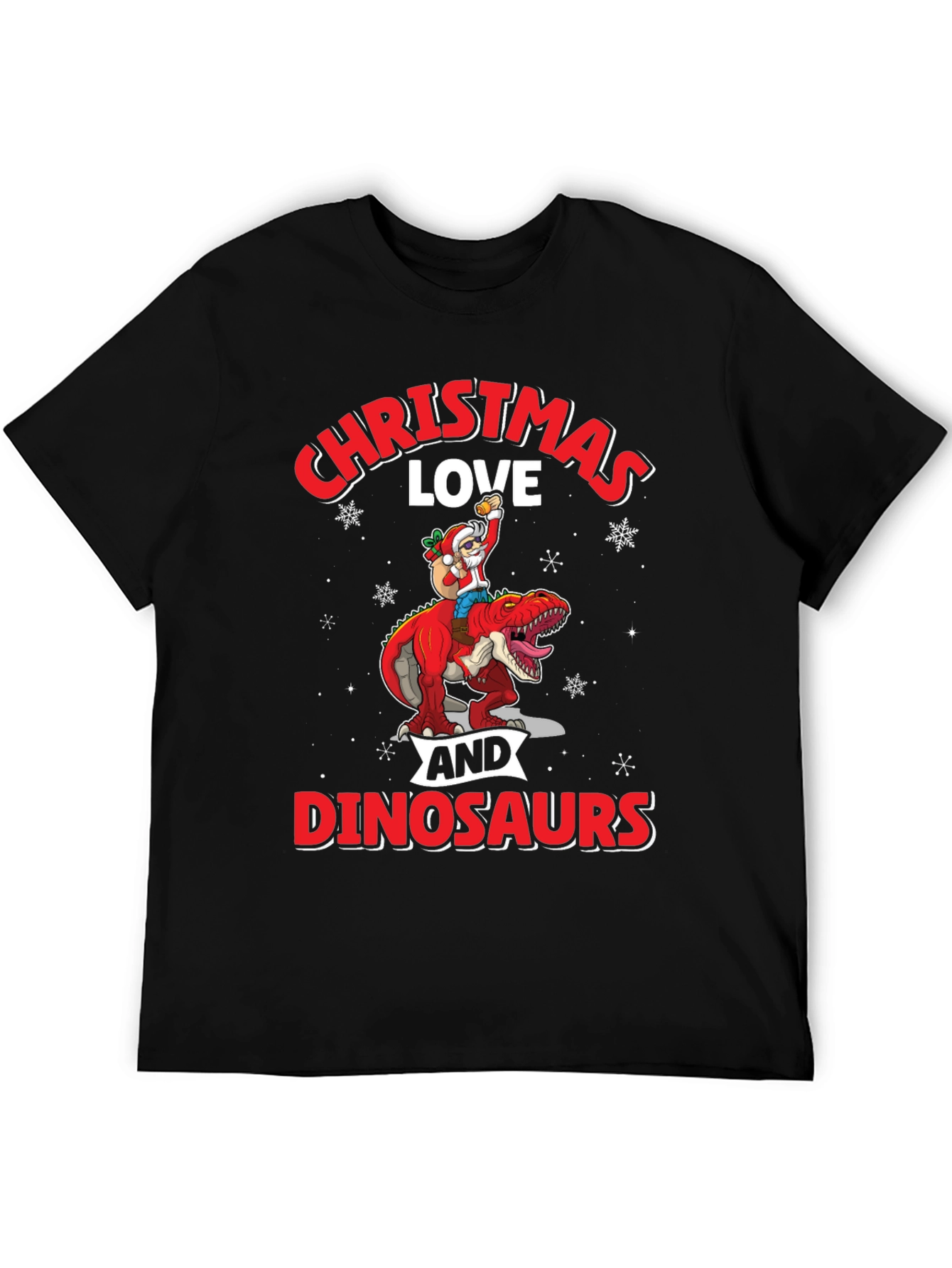 Christmas Love Dinosaurs Graphic T-Shirt