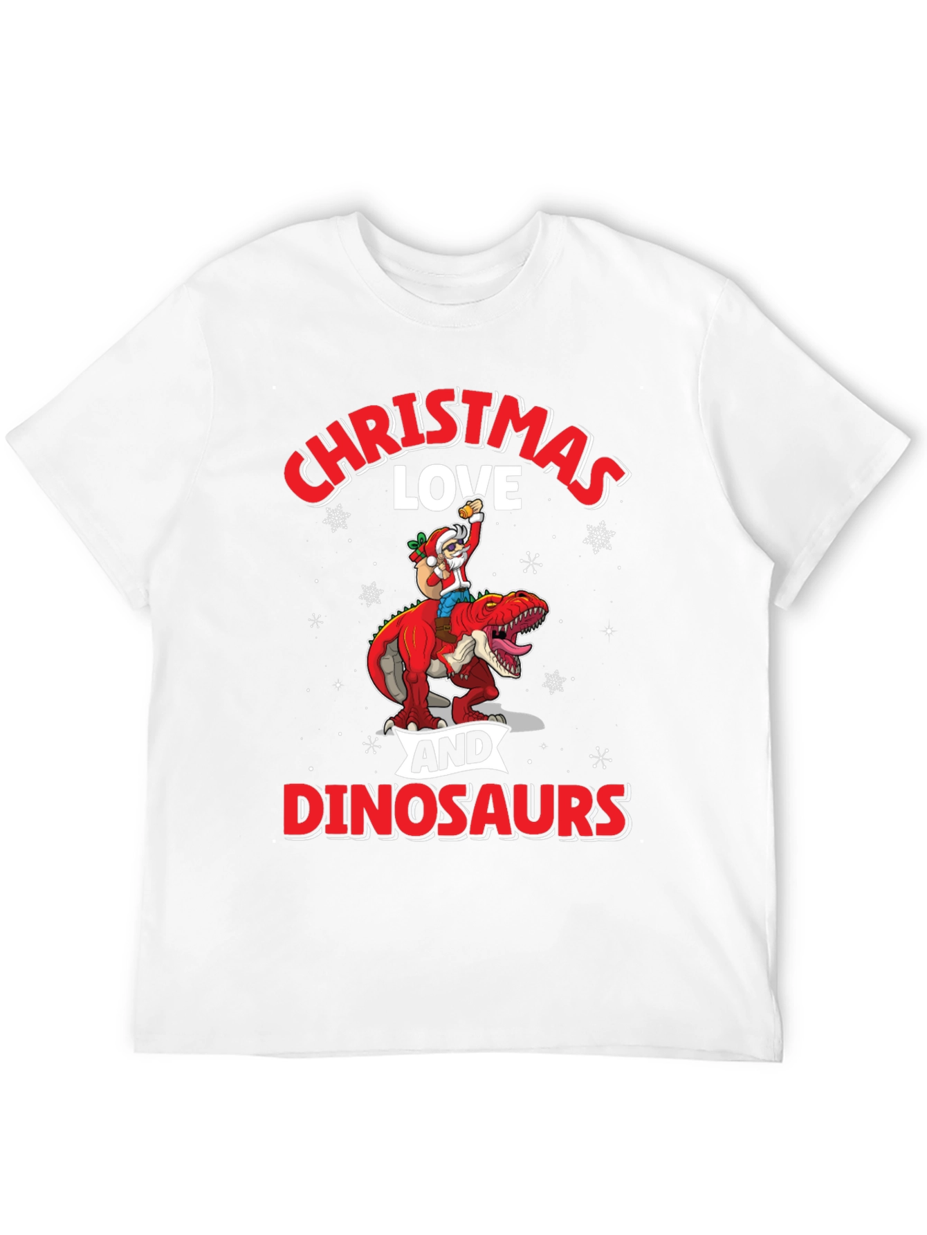 Christmas Love Dinosaurs Graphic T-Shirt