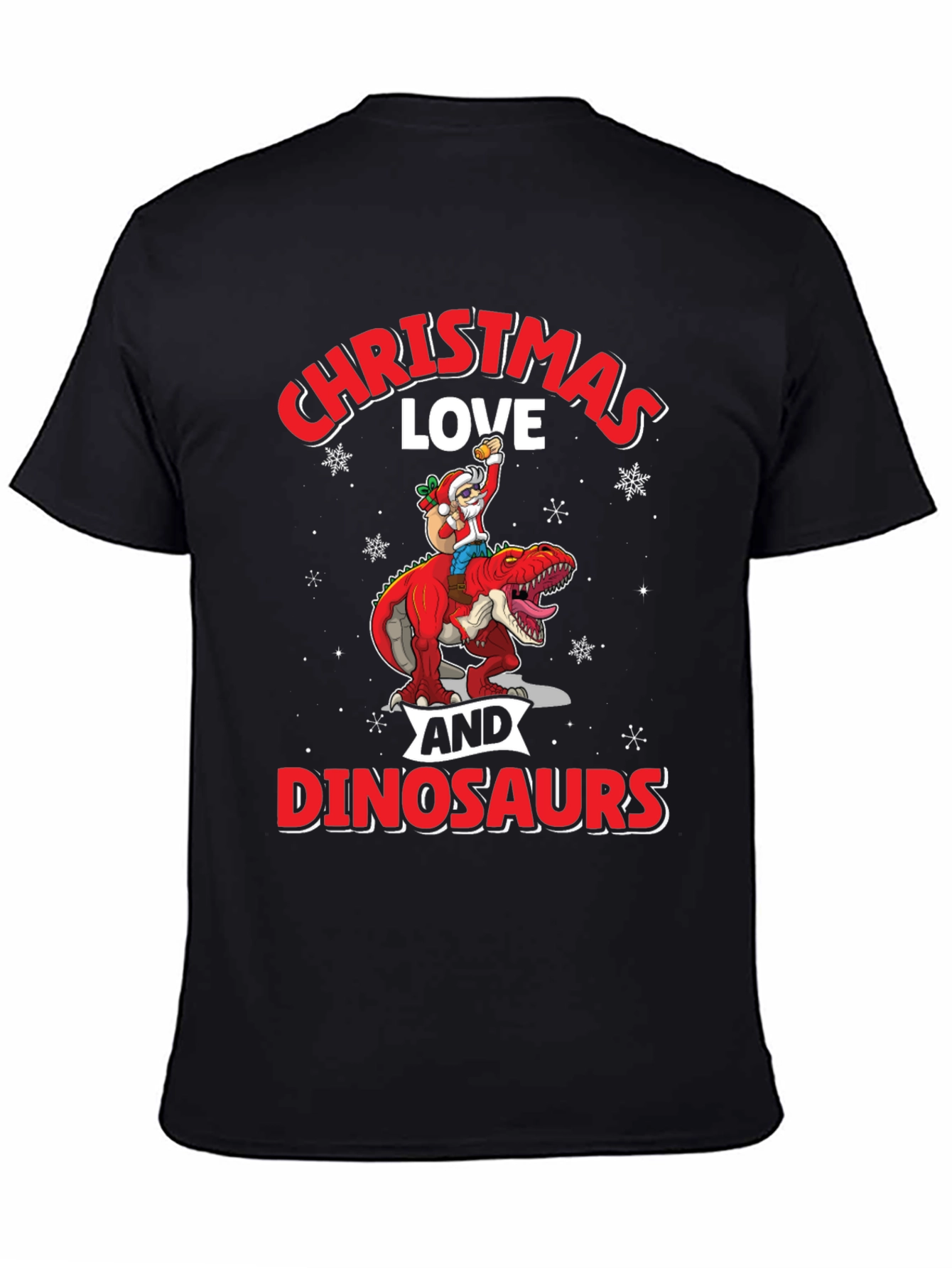 Christmas Love Dinosaurs Graphic T-Shirt