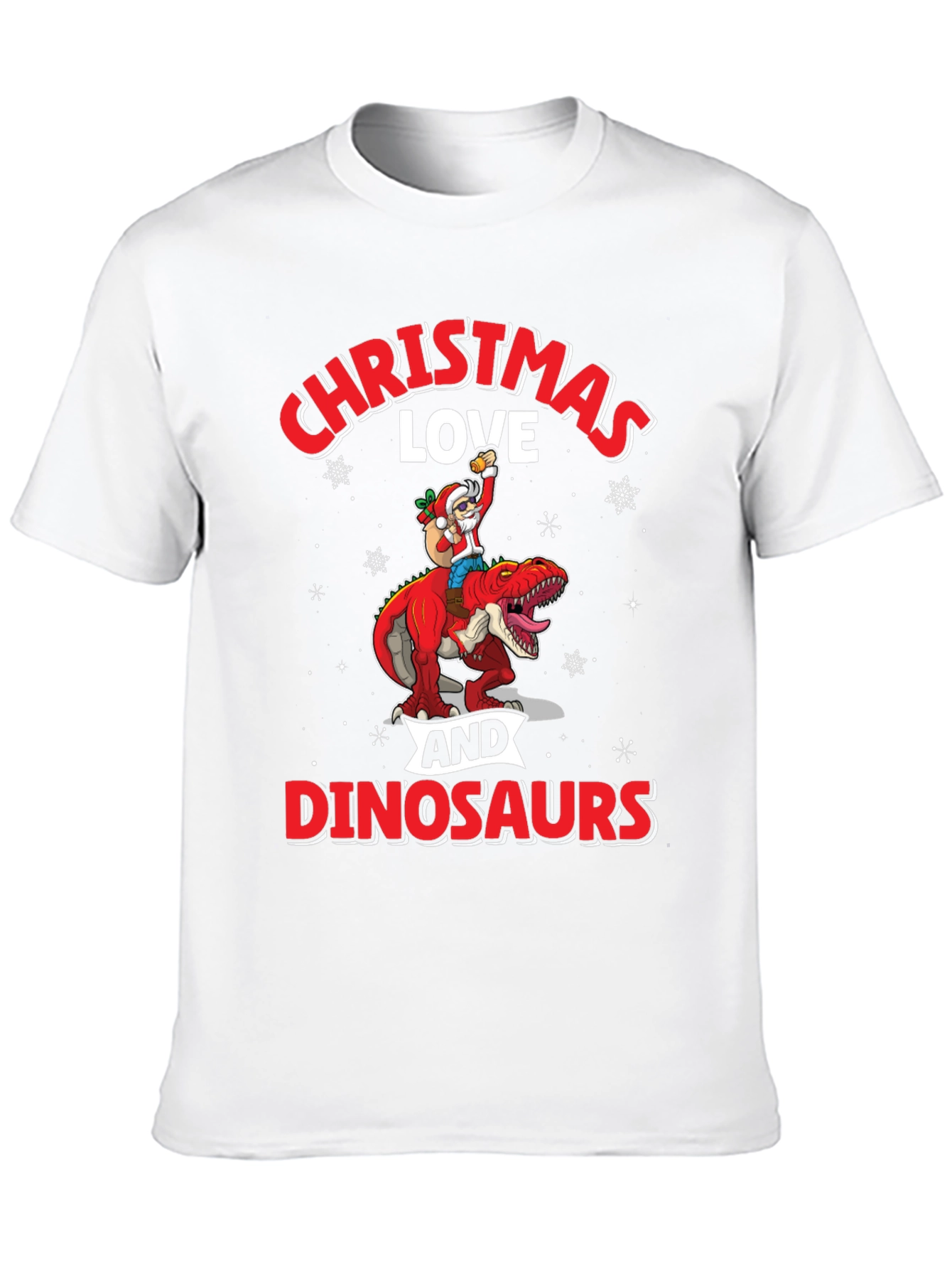 Christmas Love Dinosaurs Graphic T-Shirt