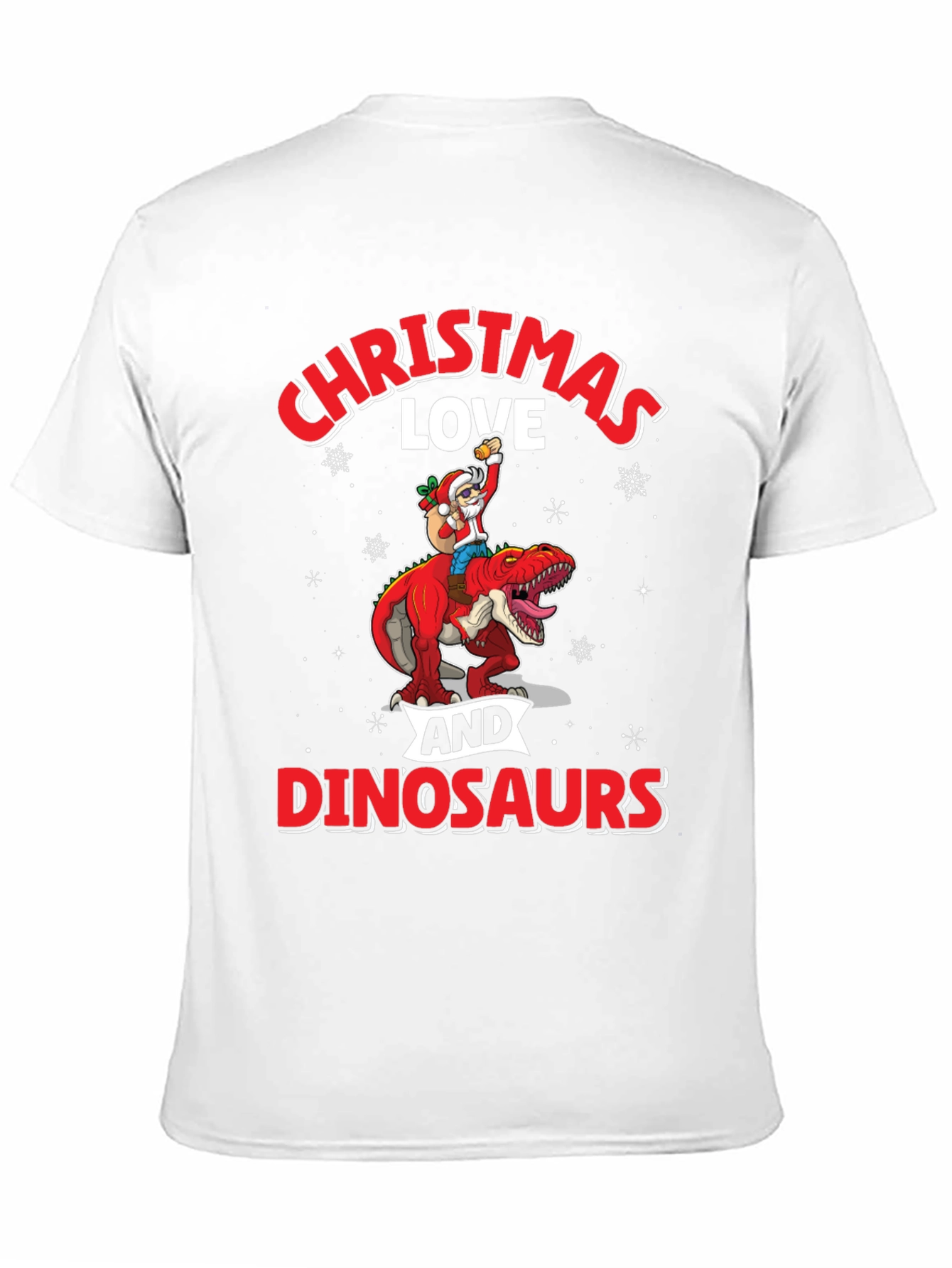 Christmas Love Dinosaurs Graphic T-Shirt