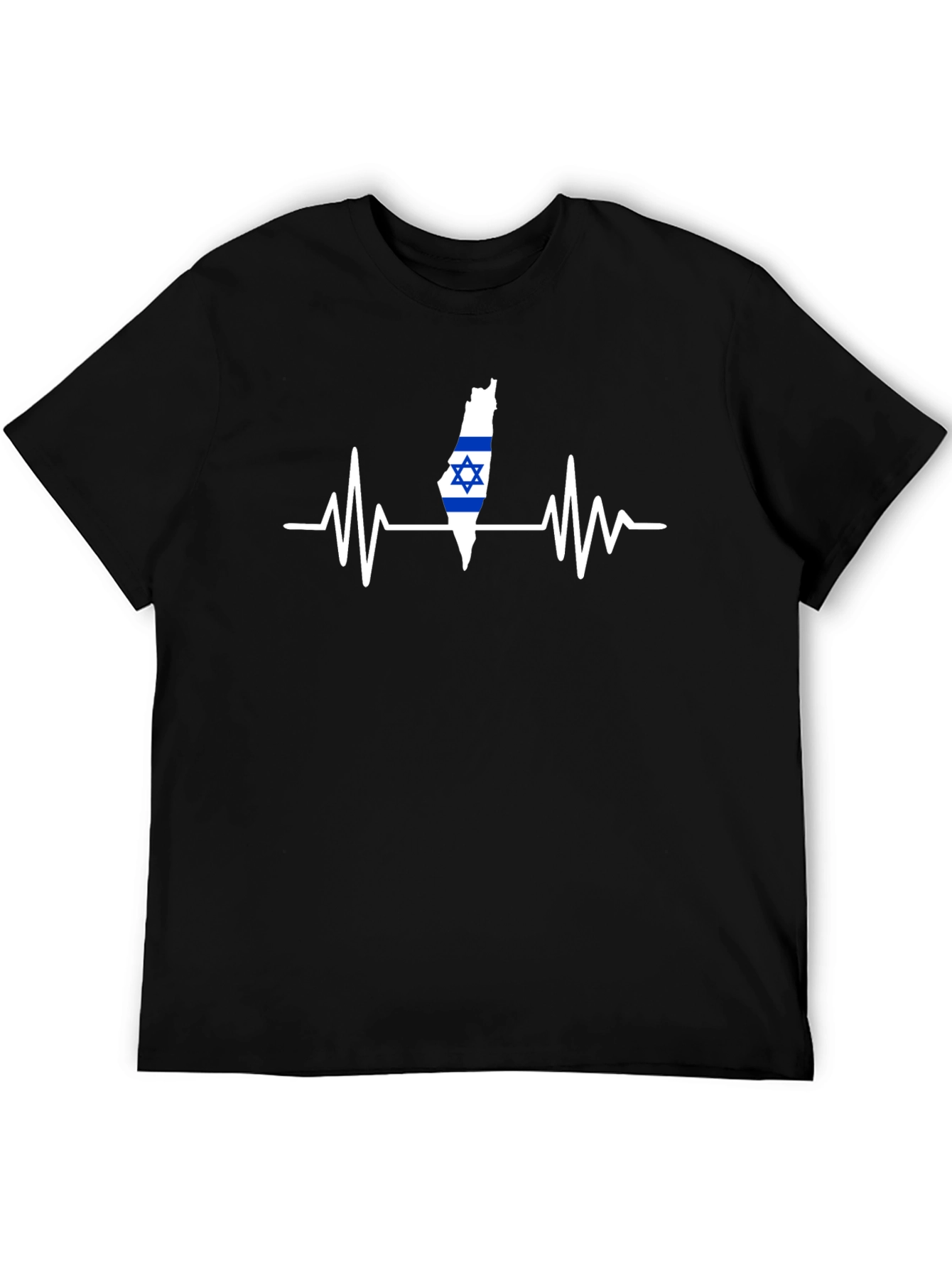 Israel Heartbeat T-Shirt - Black