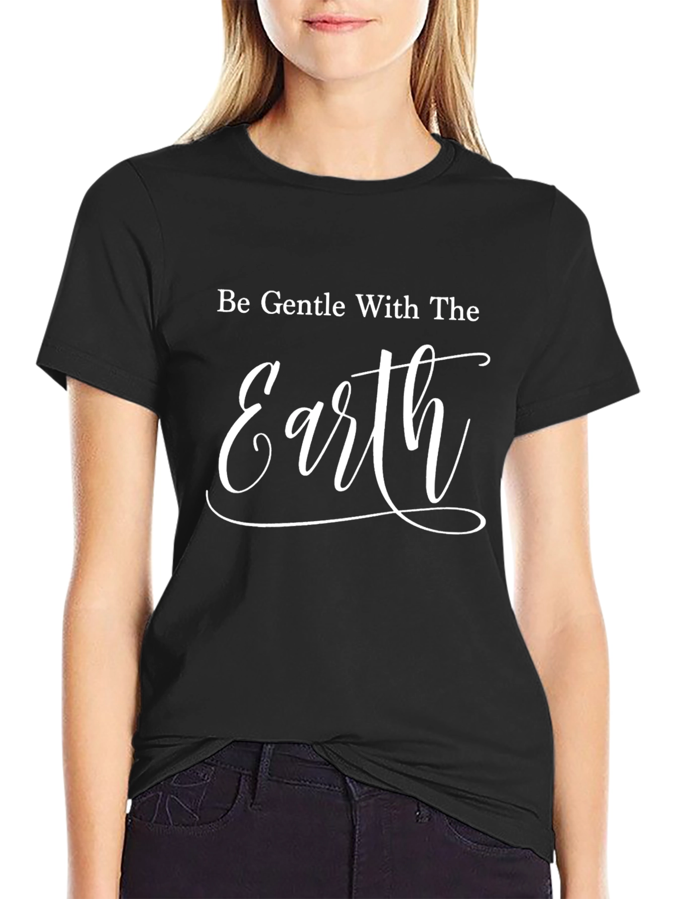 Be Gentle With The Earth Graphic Tee - Black