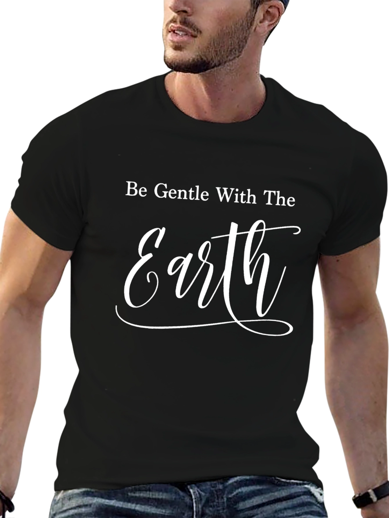 Be Gentle With The Earth Graphic Tee - Black