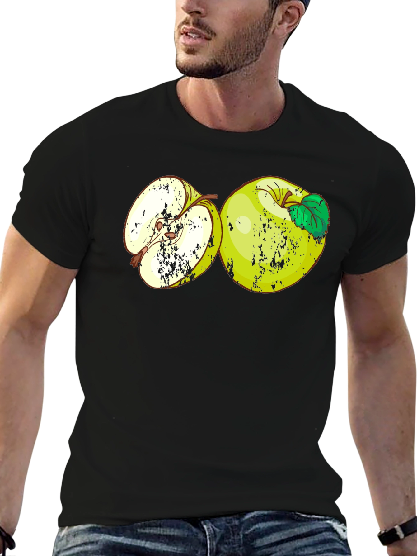 Apple Graphic T-Shirt - Casual Black Tee