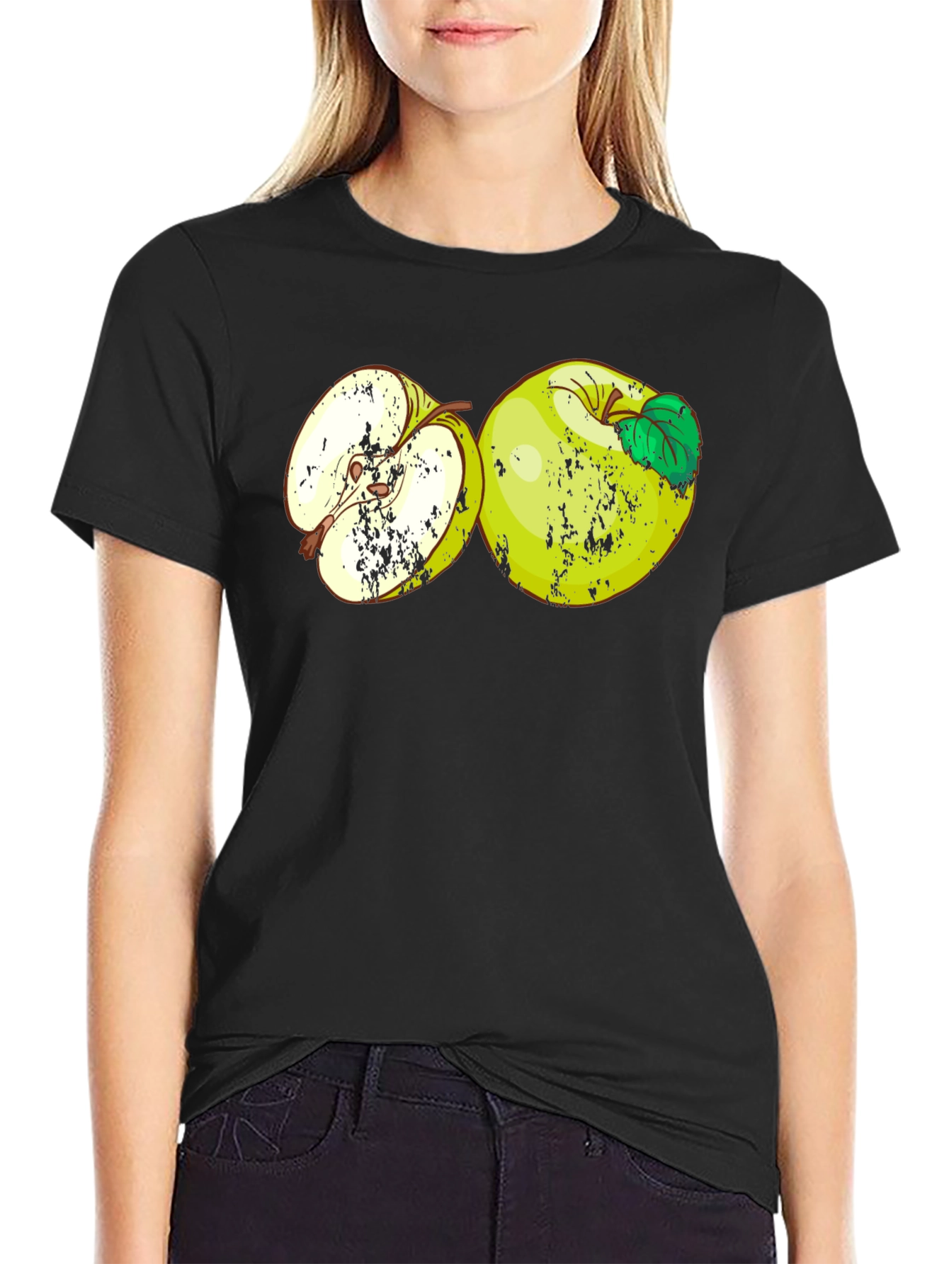 Apple Graphic T-Shirt - Casual Black Tee