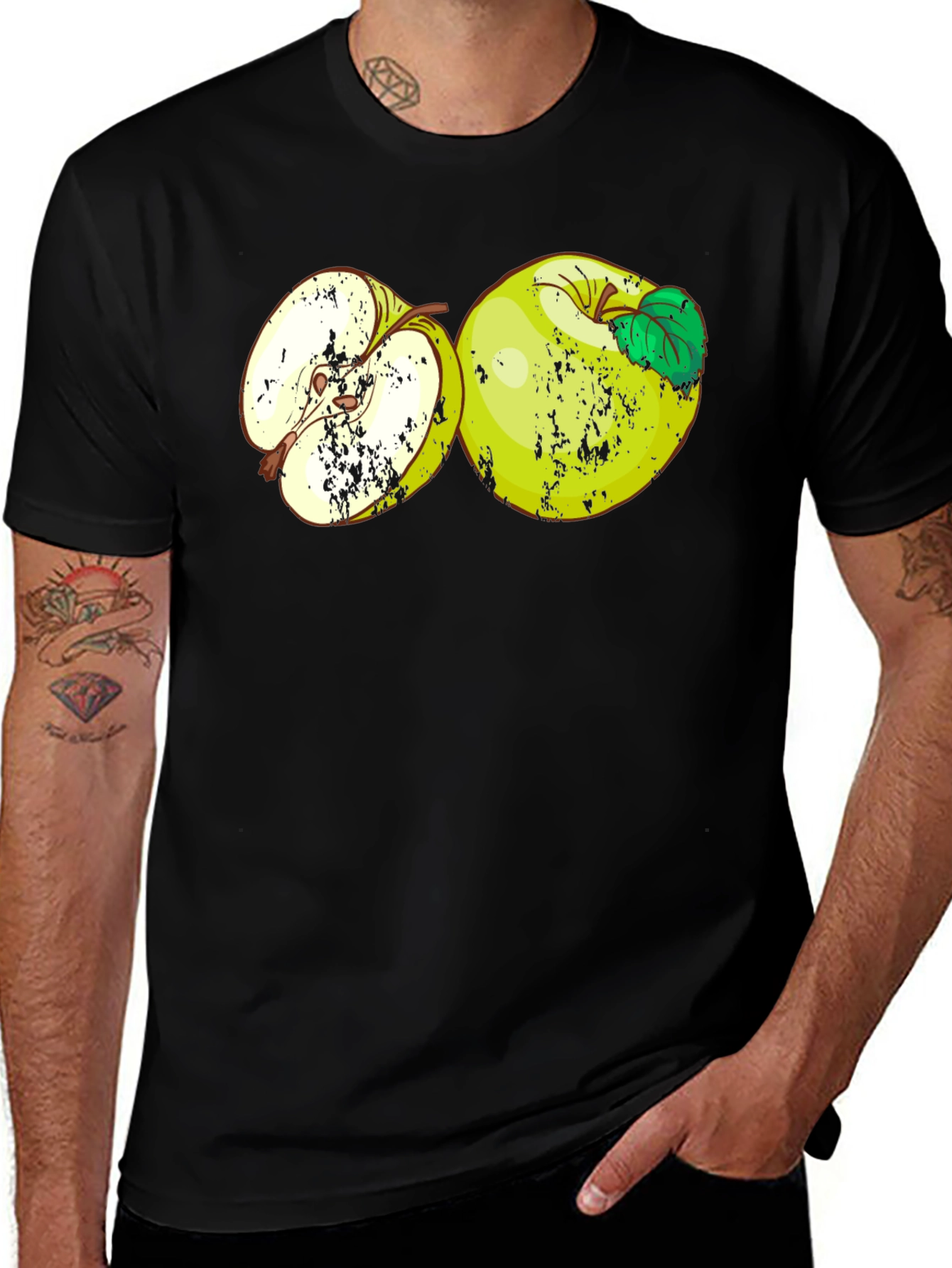 Apple Graphic T-Shirt - Casual Black Tee