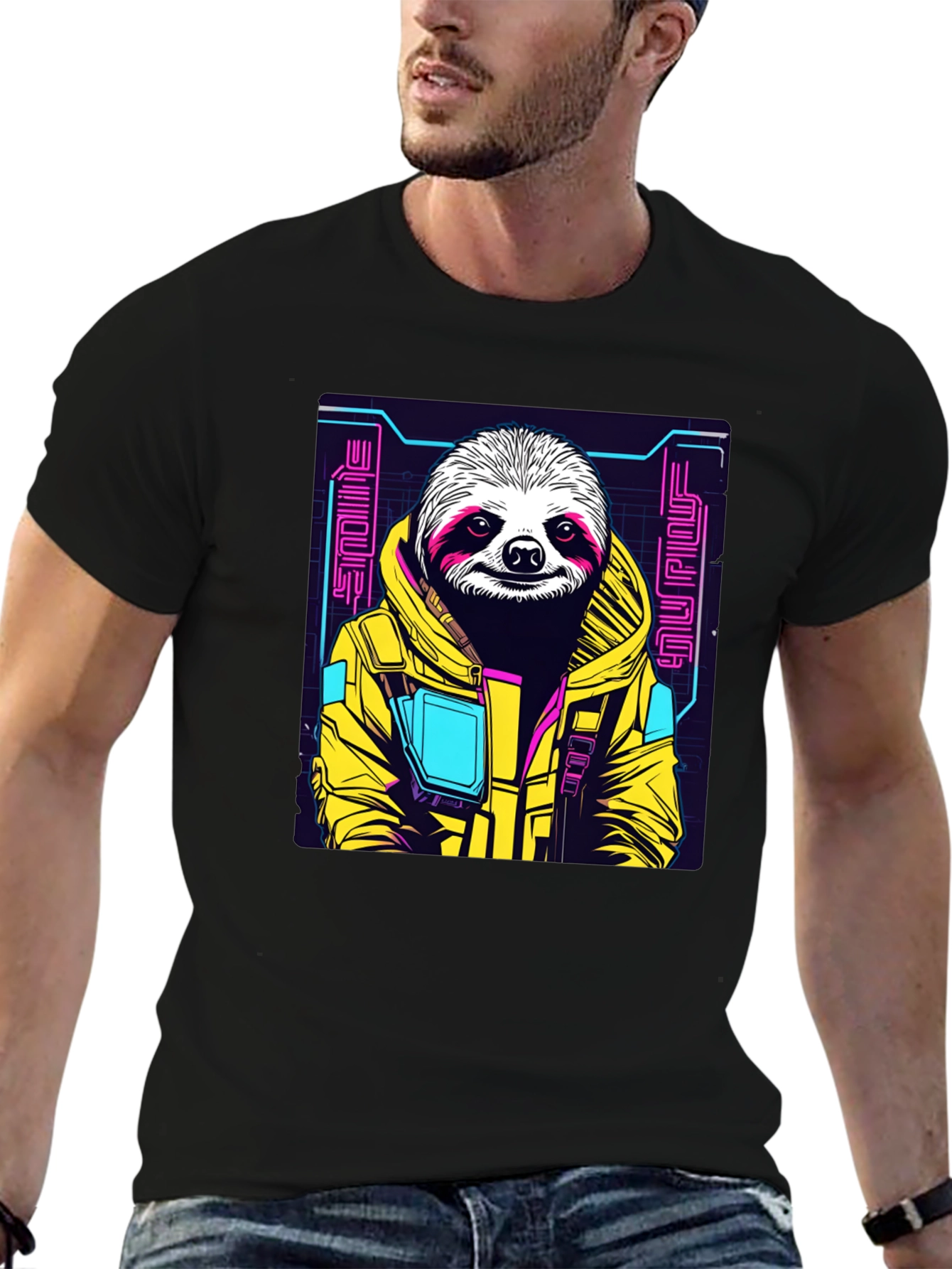 Cyber Sloth Graphic T-Shirt - Unique Design
