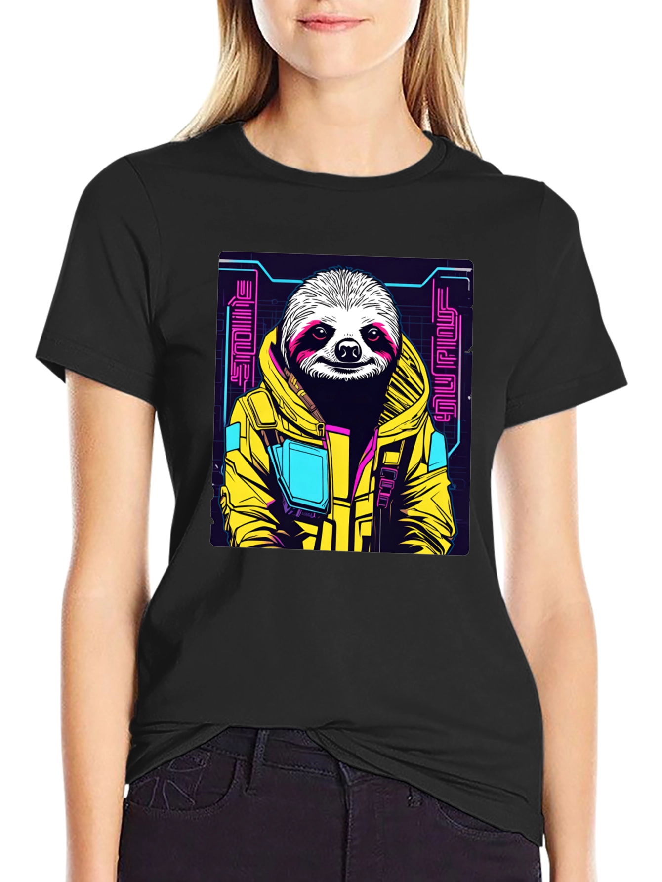Cyber Sloth Graphic T-Shirt - Unique Design