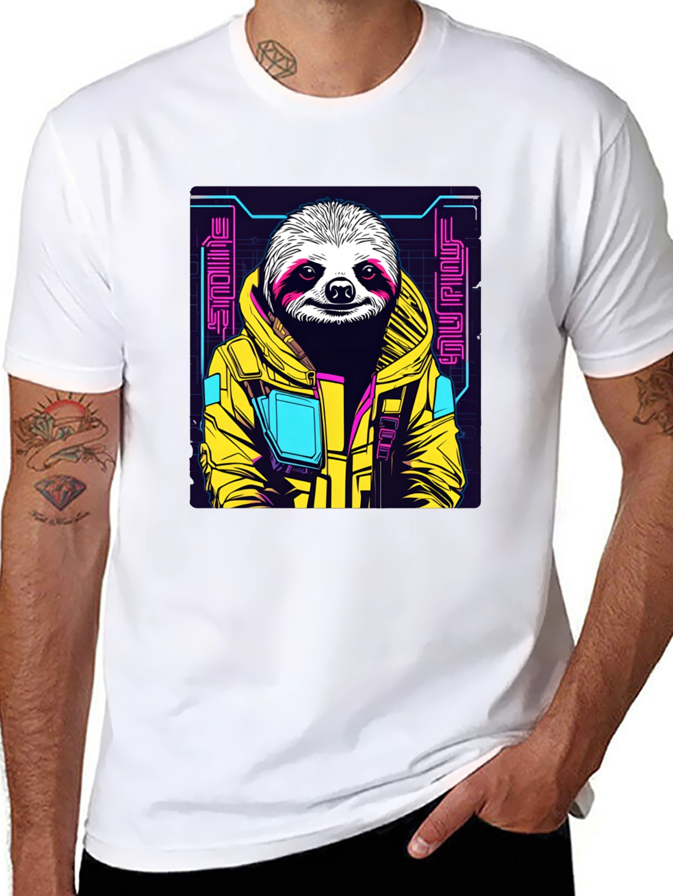 Cyber Sloth Graphic T-Shirt - Unique Design