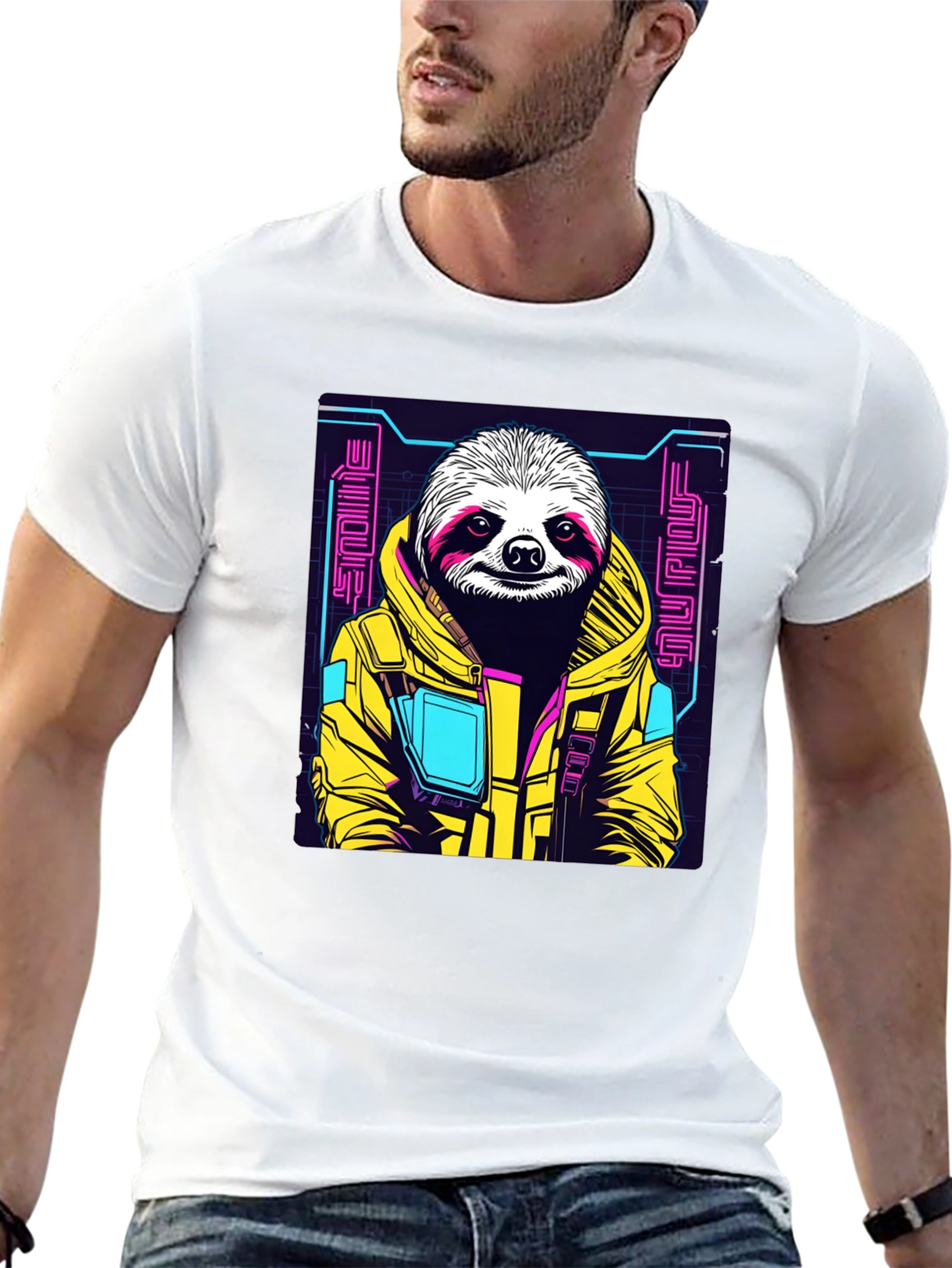 Cyber Sloth Graphic T-Shirt - Unique Design