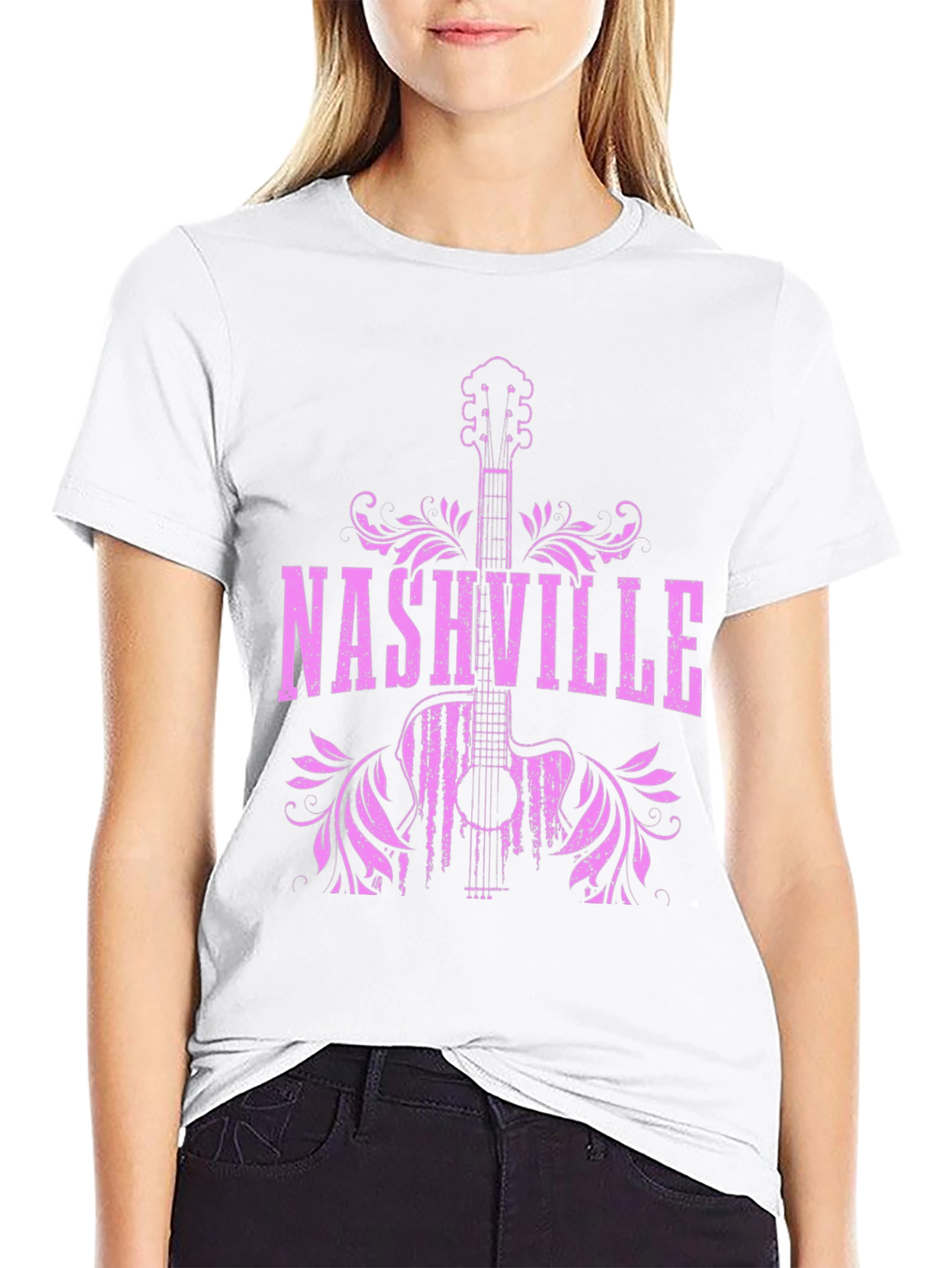 Nashville Guitar Graphic Tee - Cool Music Shirt