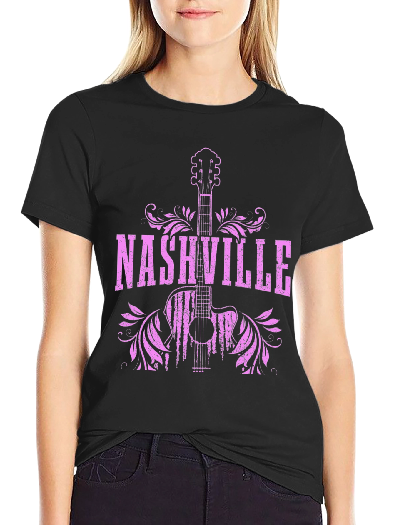 Nashville Guitar Graphic Tee - Cool Music Shirt