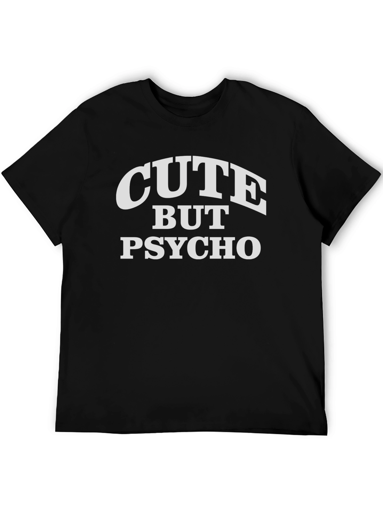 Cute But Psycho Graphic Tee - Black Cotton T-Shirt