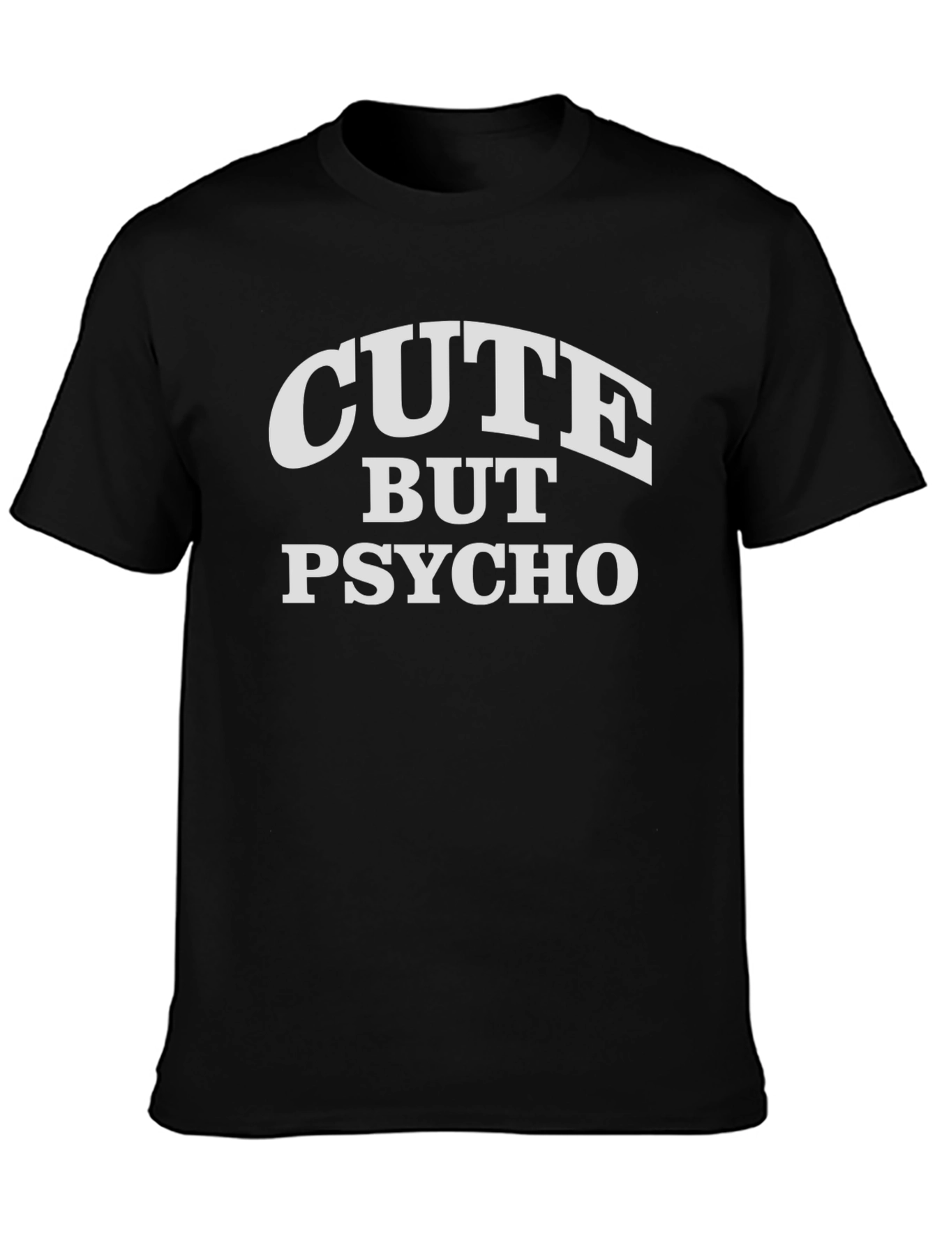 Cute But Psycho Graphic Tee - Black Cotton T-Shirt