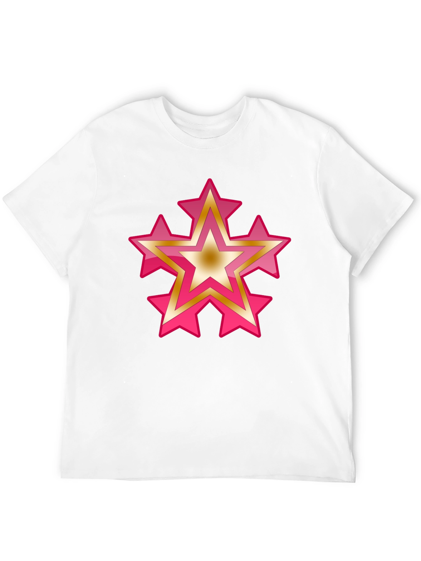 Star Graphic Tee - Casual Black Cotton T-Shirt
