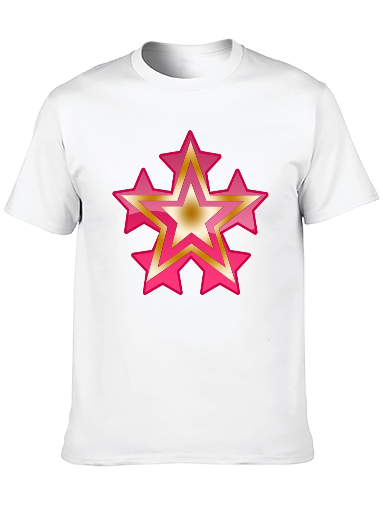 Star Graphic Tee - Casual Black Cotton T-Shirt