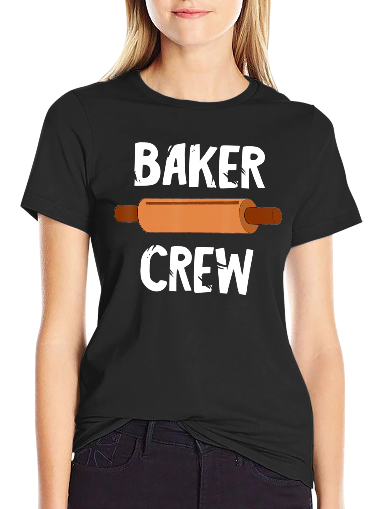 Baker Crew T-Shirt - Rolling Pin Design