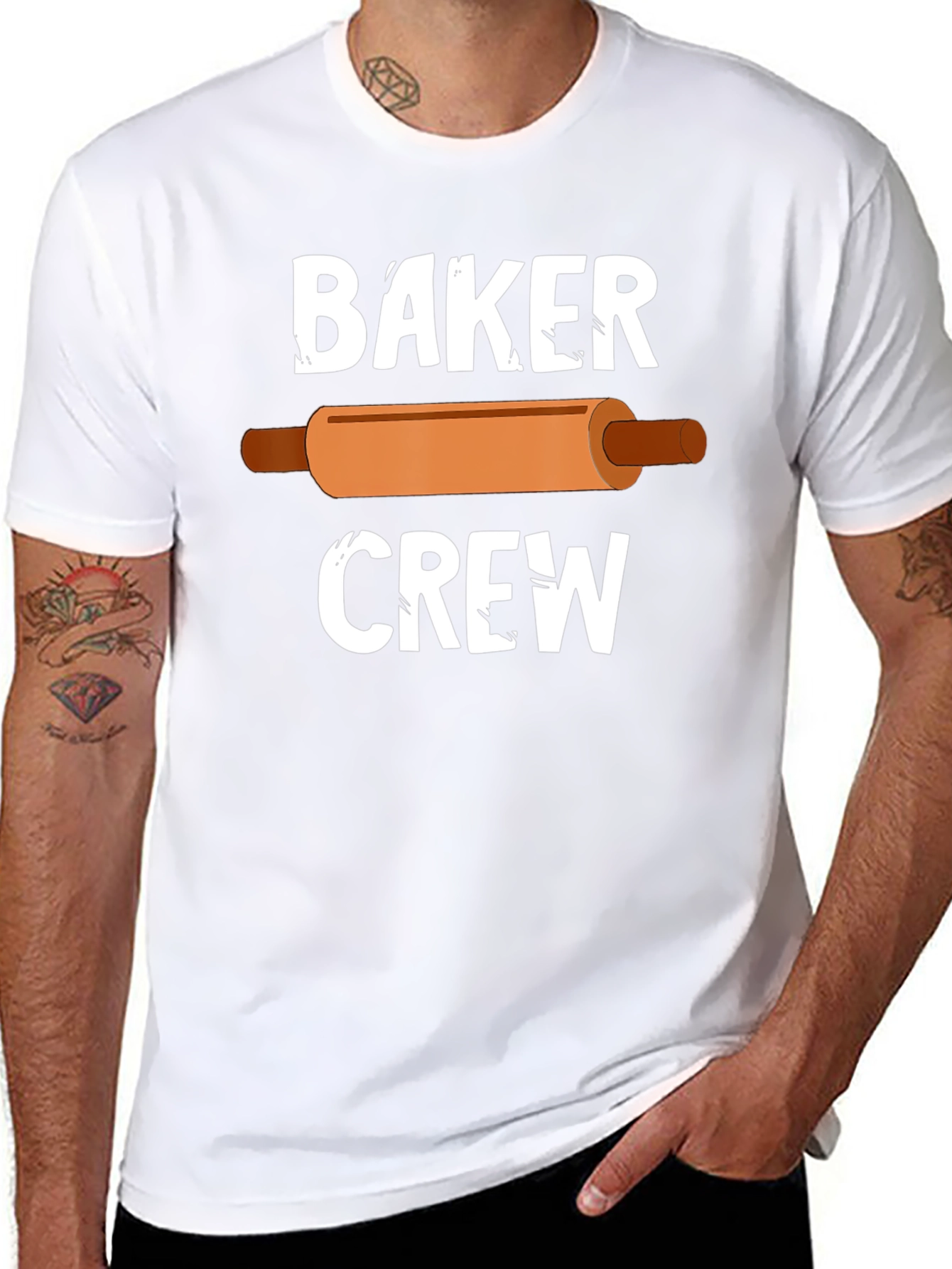 Baker Crew T-Shirt - Rolling Pin Design