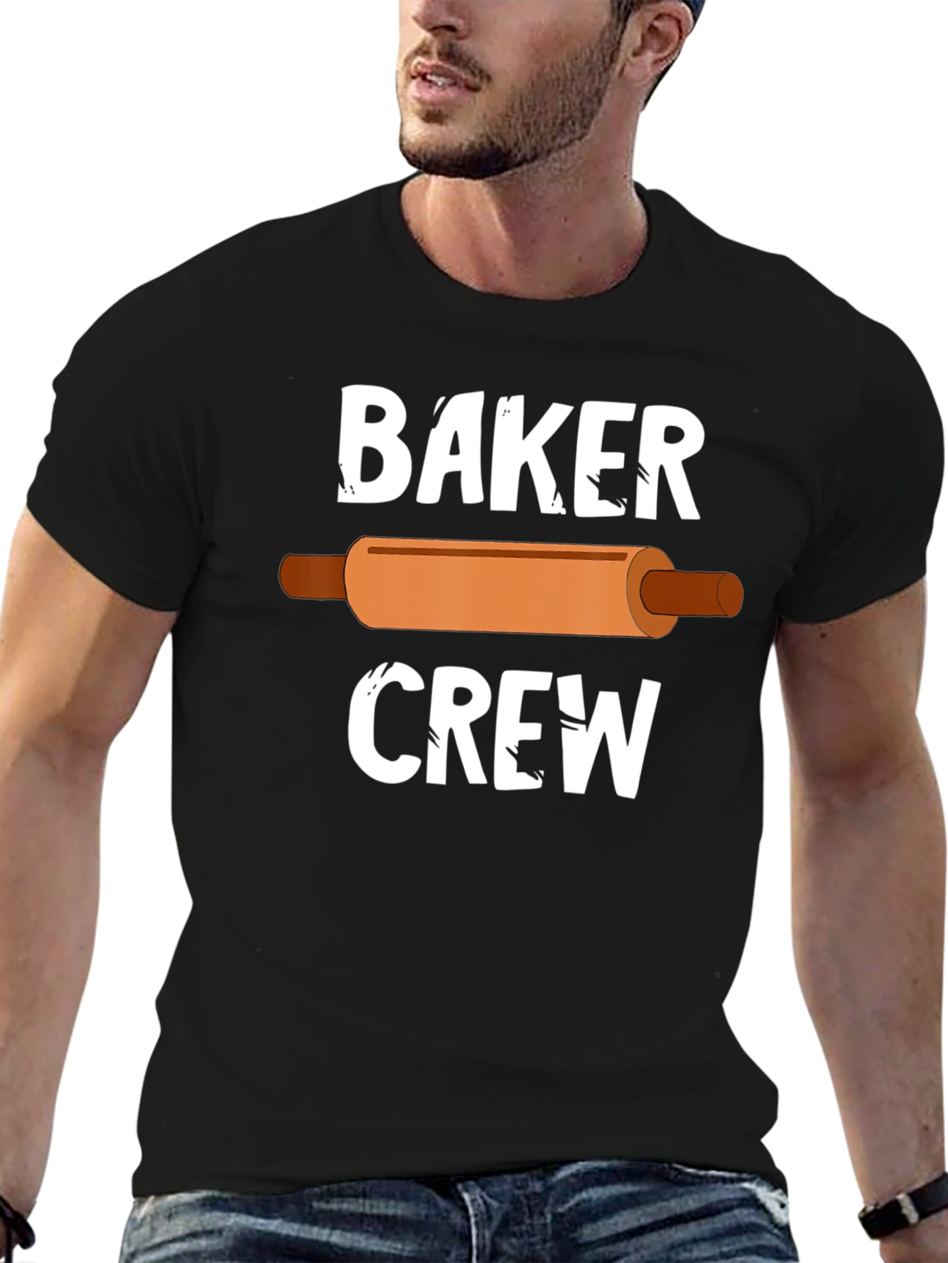 Baker Crew T-Shirt - Rolling Pin Design
