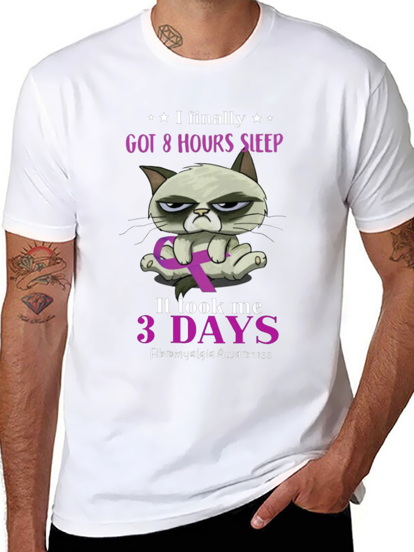 Fibromyalgia Awareness Grumpy Cat T-Shirt