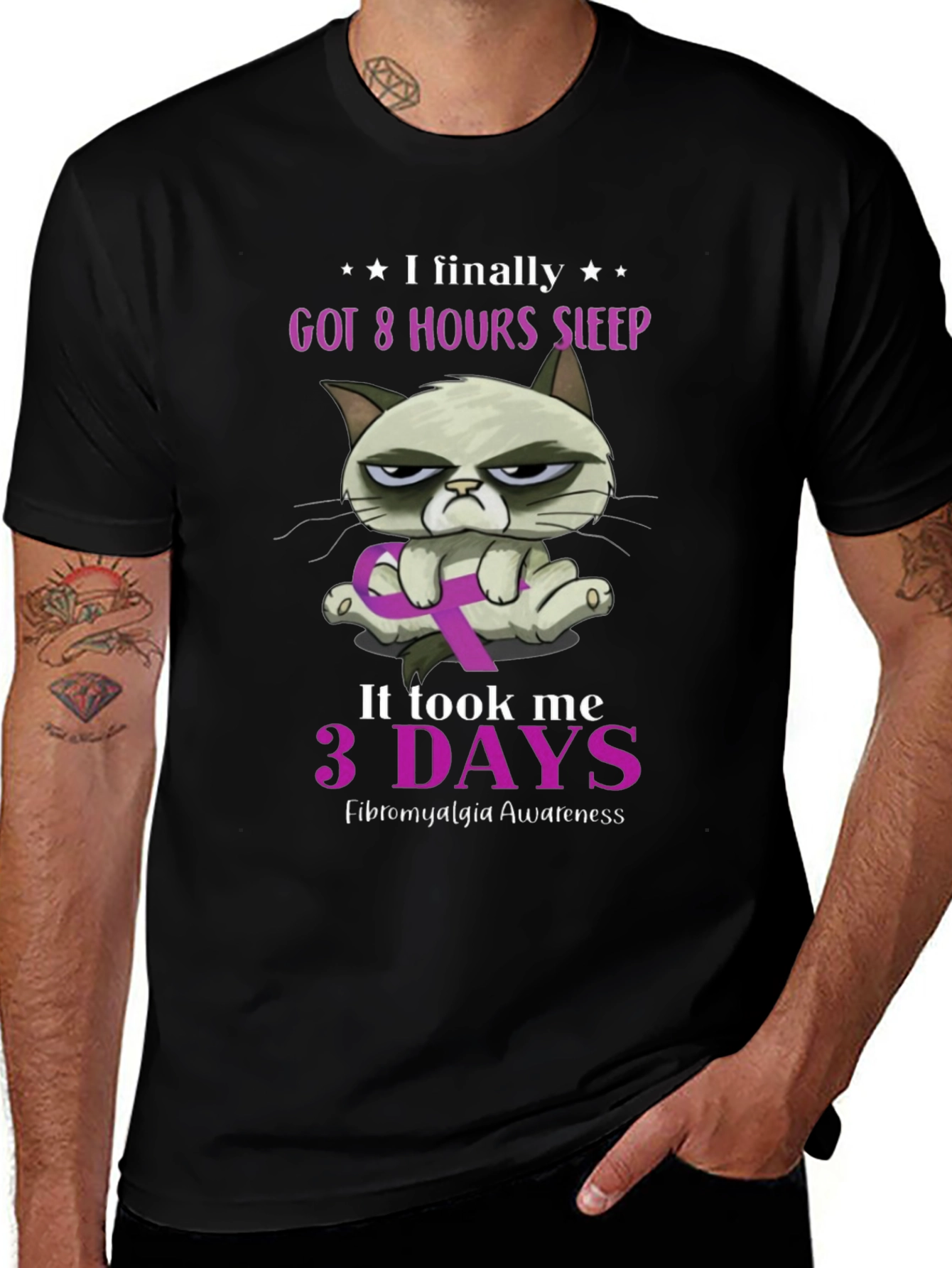 Fibromyalgia Awareness Grumpy Cat T-Shirt