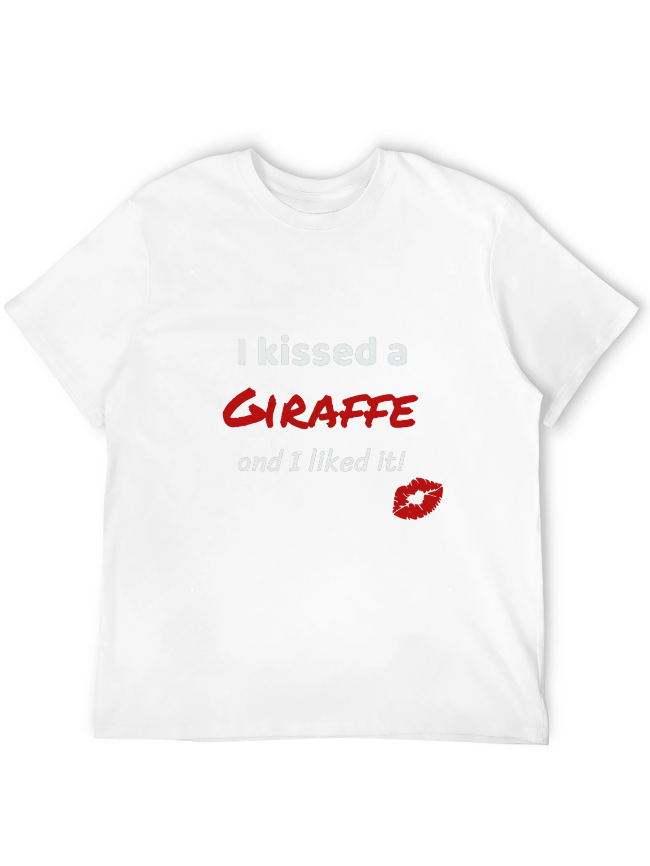 Kissed a Giraffe Black T-Shirt Novelty Tee