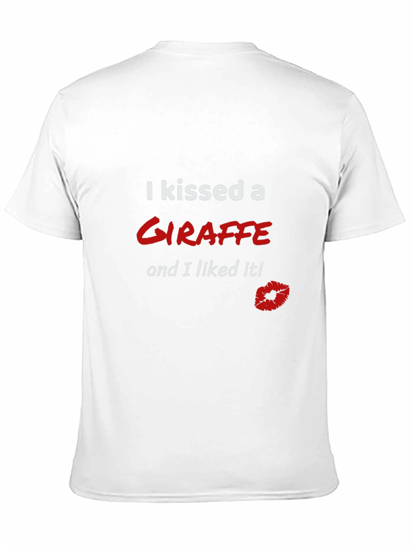 Kissed a Giraffe Black T-Shirt Novelty Tee