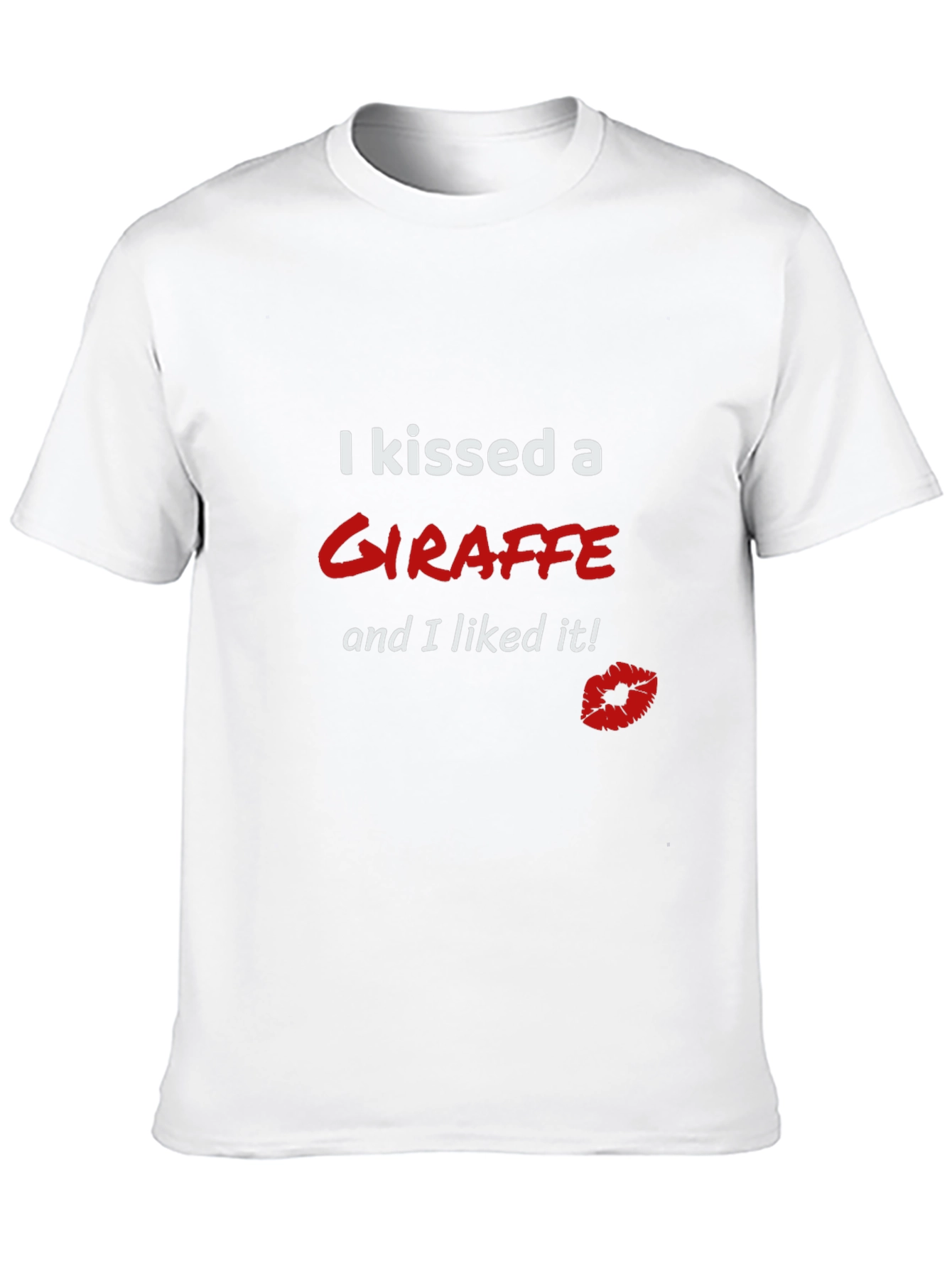 Kissed a Giraffe Black T-Shirt Novelty Tee