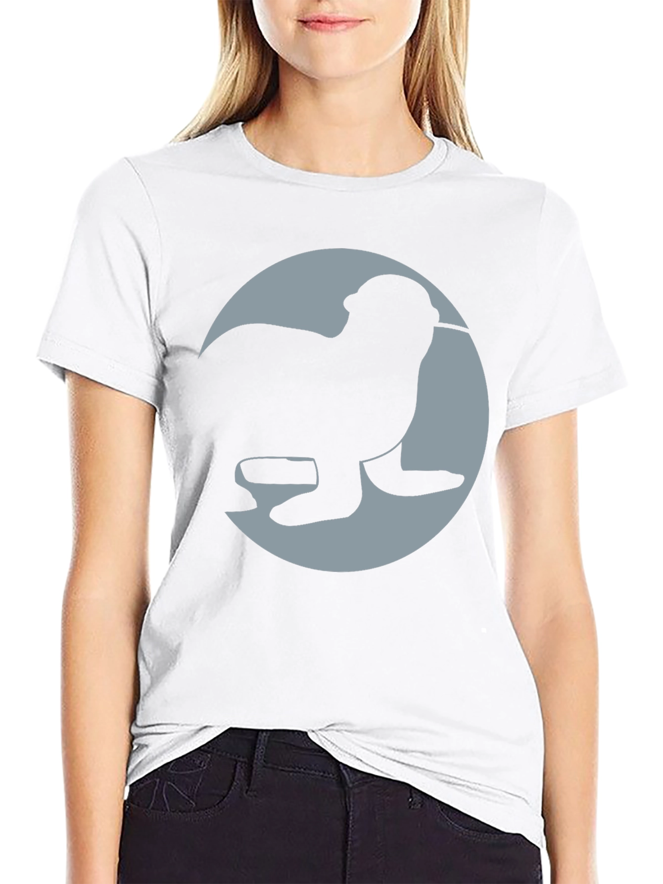 Seal Silhouette Graphic Tee - Black Casual Shirt