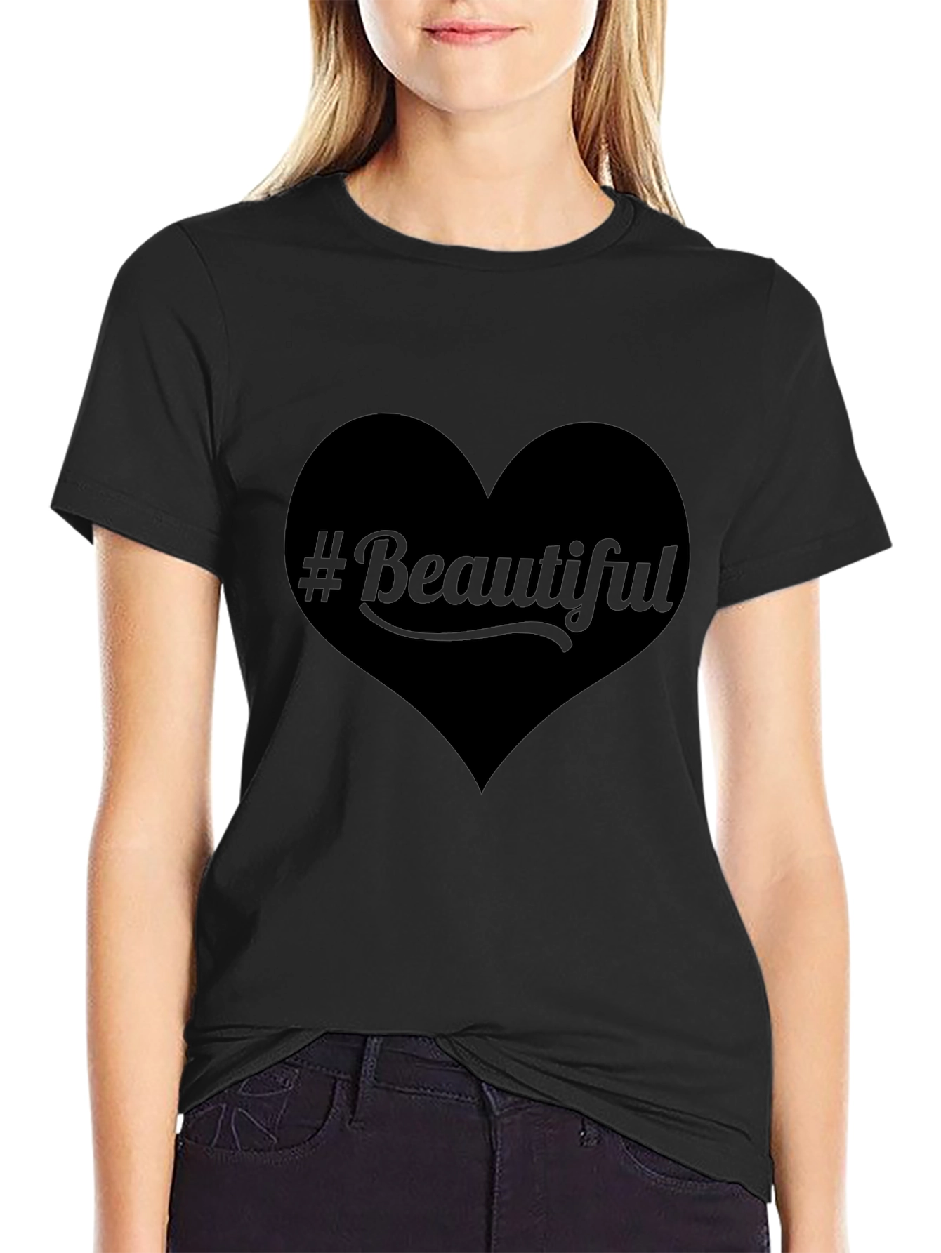 Beautiful Heart Graphic Tee - Mens Black T-Shirt
