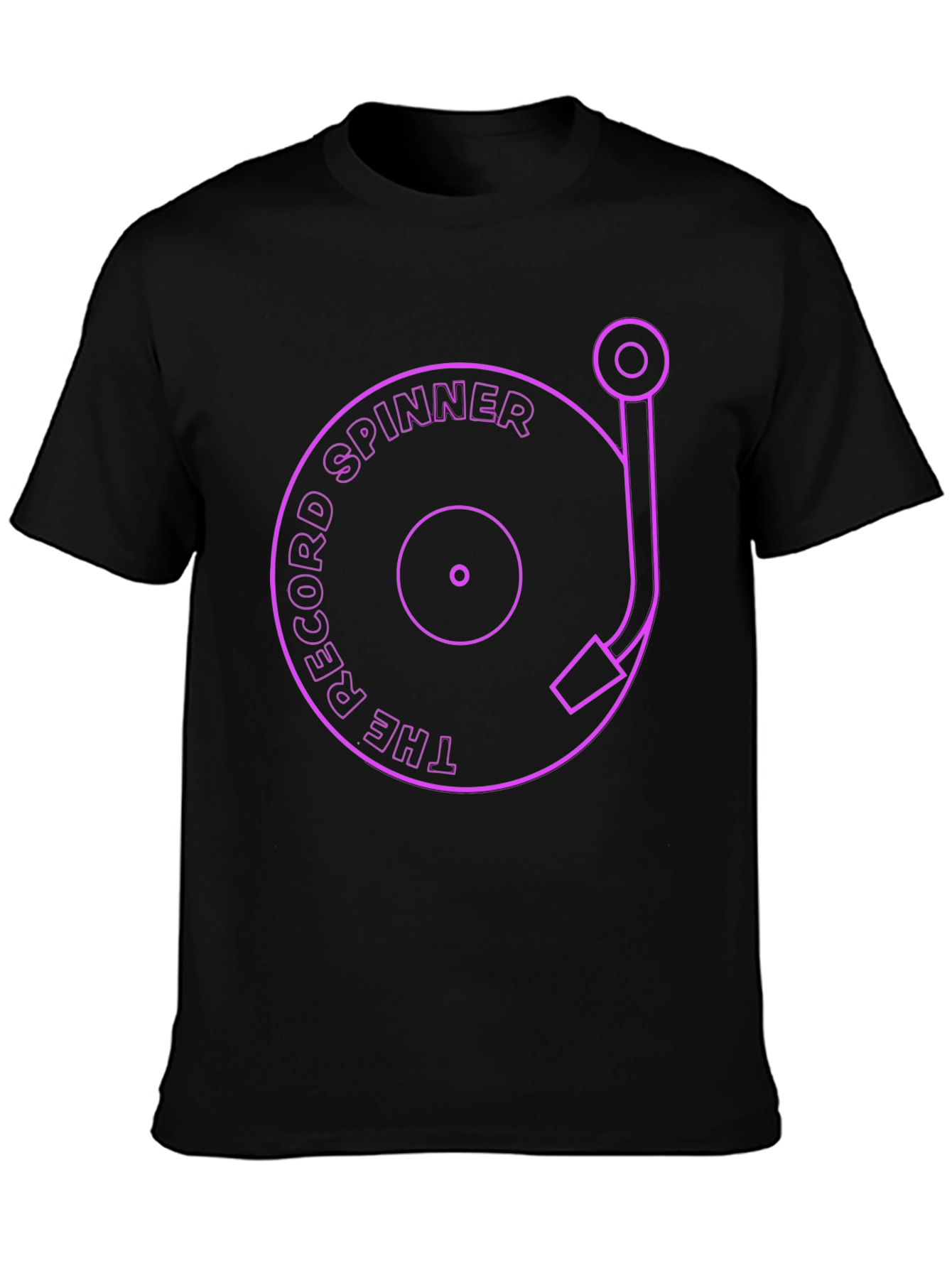 The Record Spinner Black Graphic Tee
