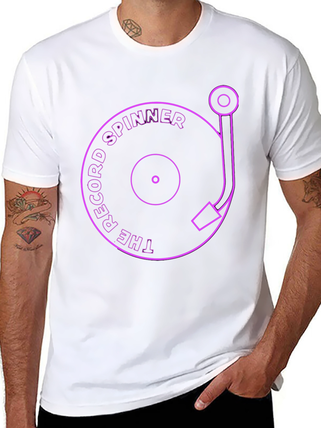 The Record Spinner Black Graphic Tee
