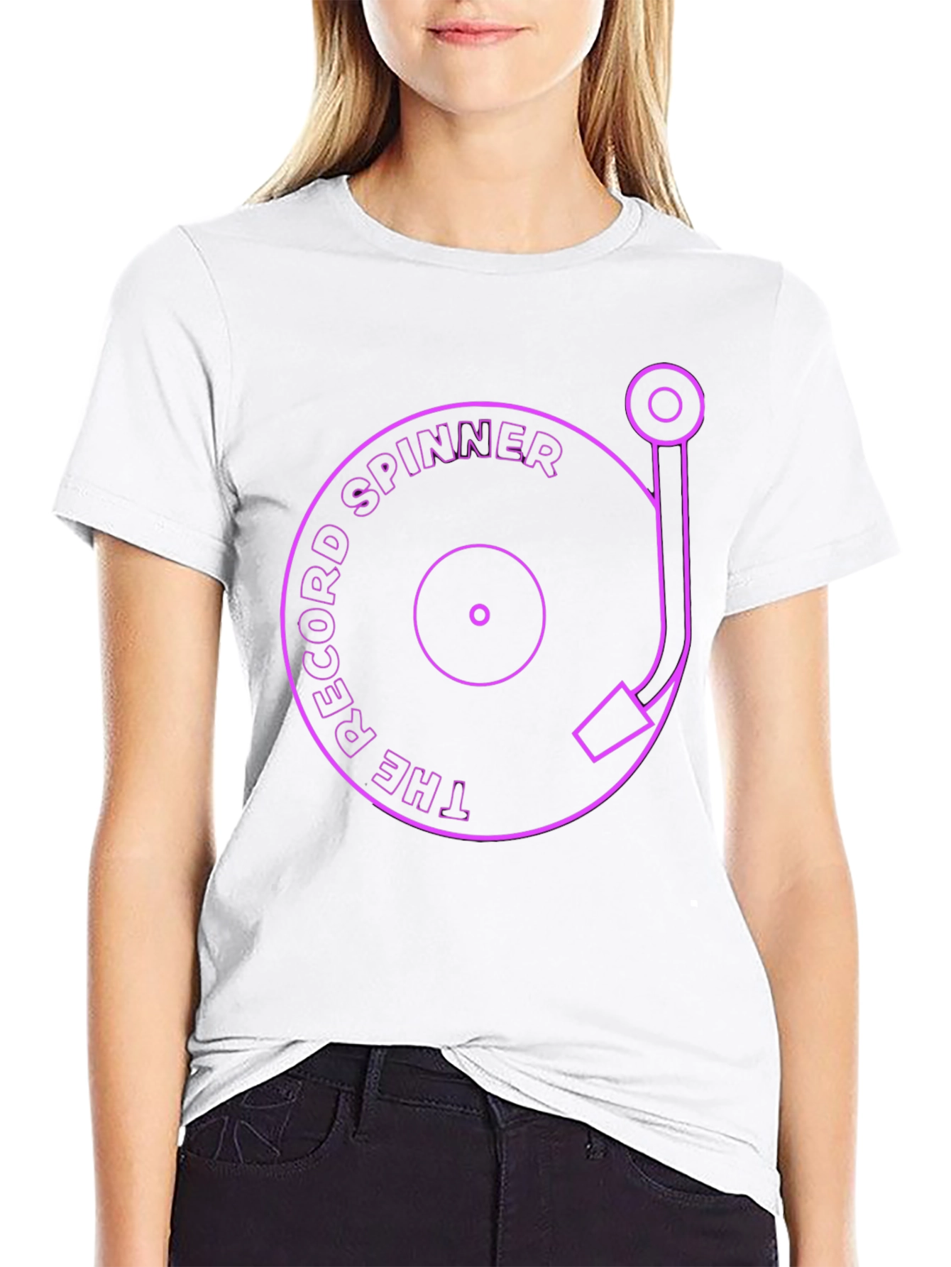 The Record Spinner Black Graphic Tee