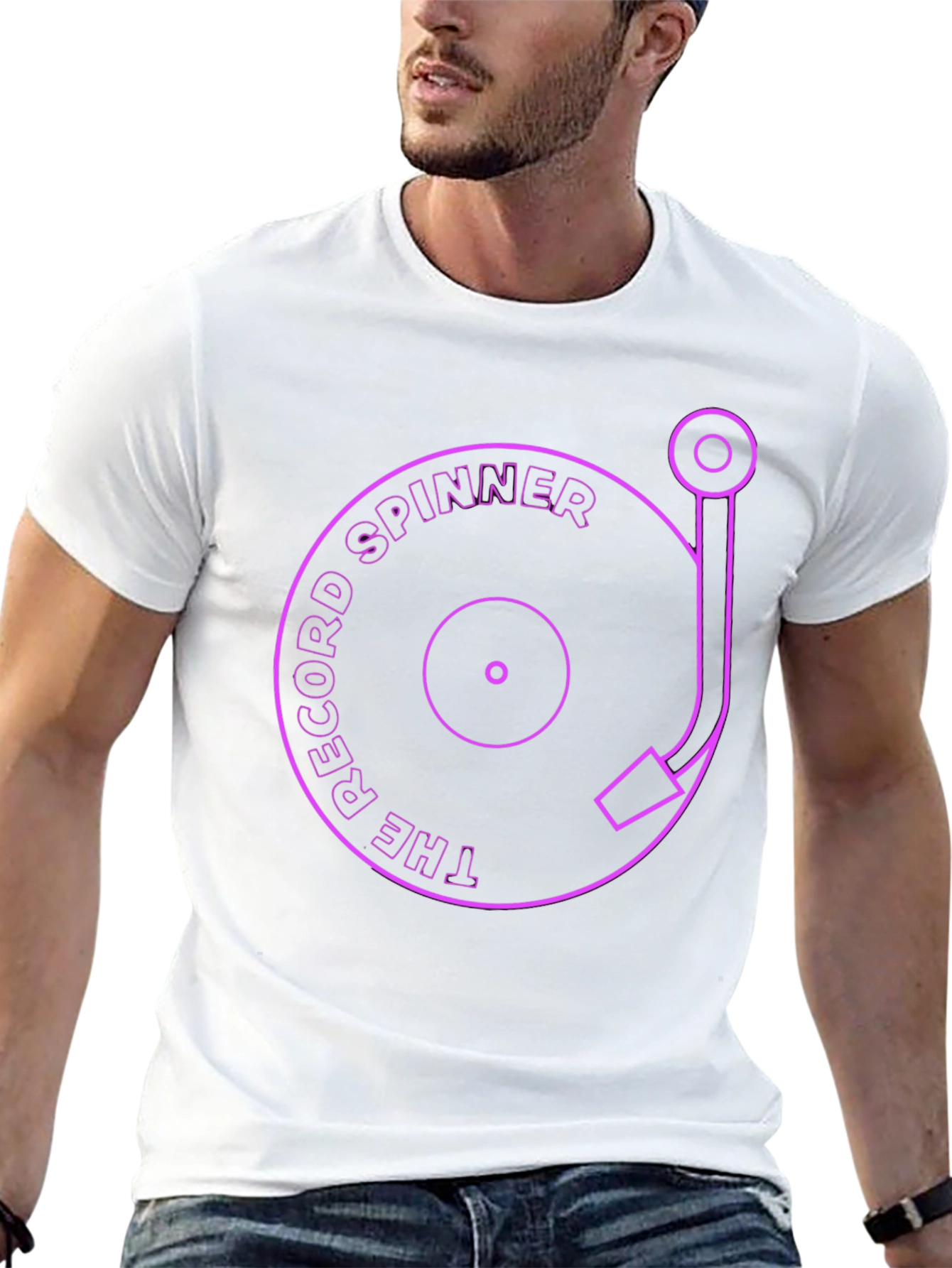 The Record Spinner Black Graphic Tee