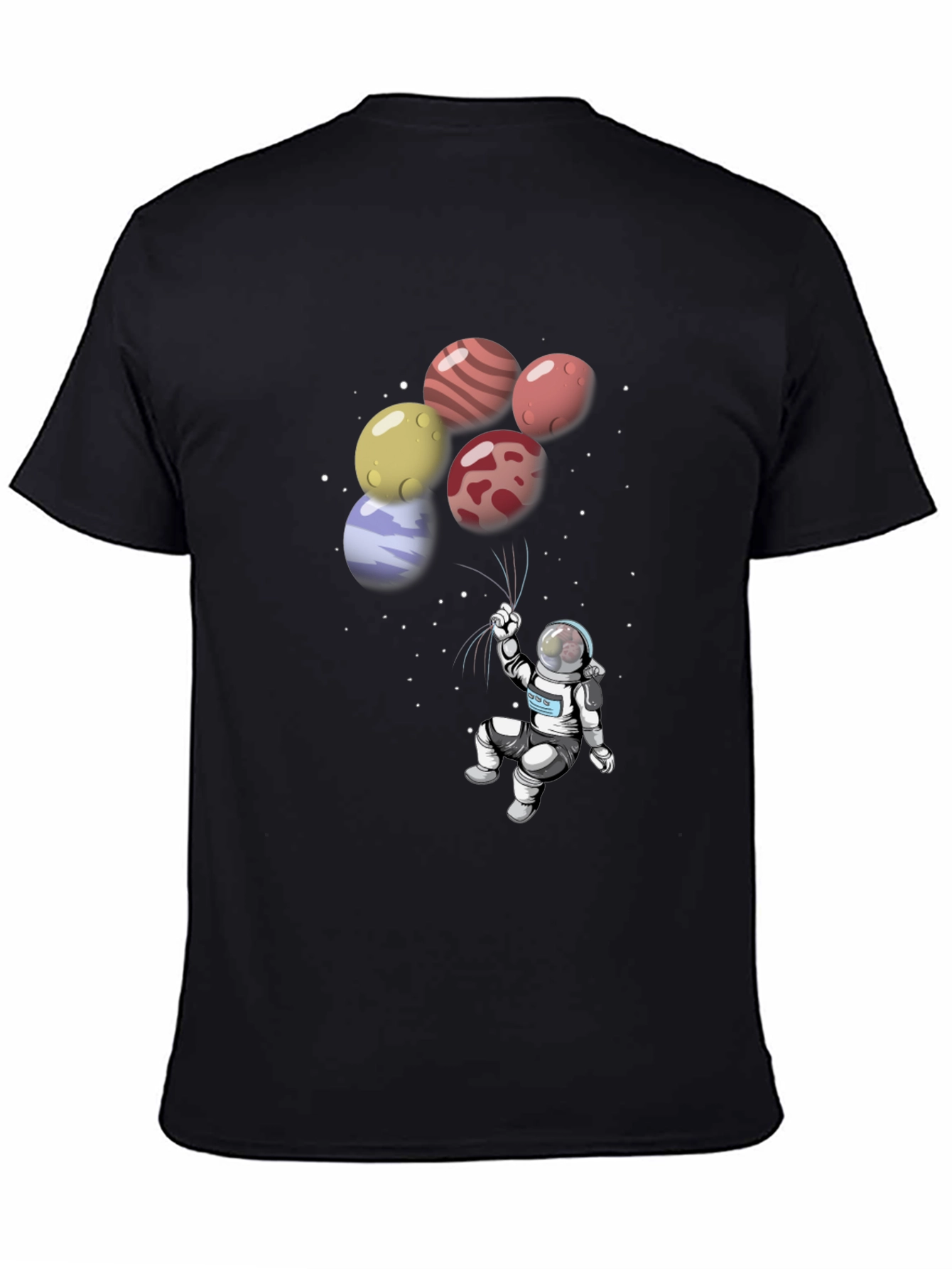Astronaut Planet Balloon Graphic T-Shirt