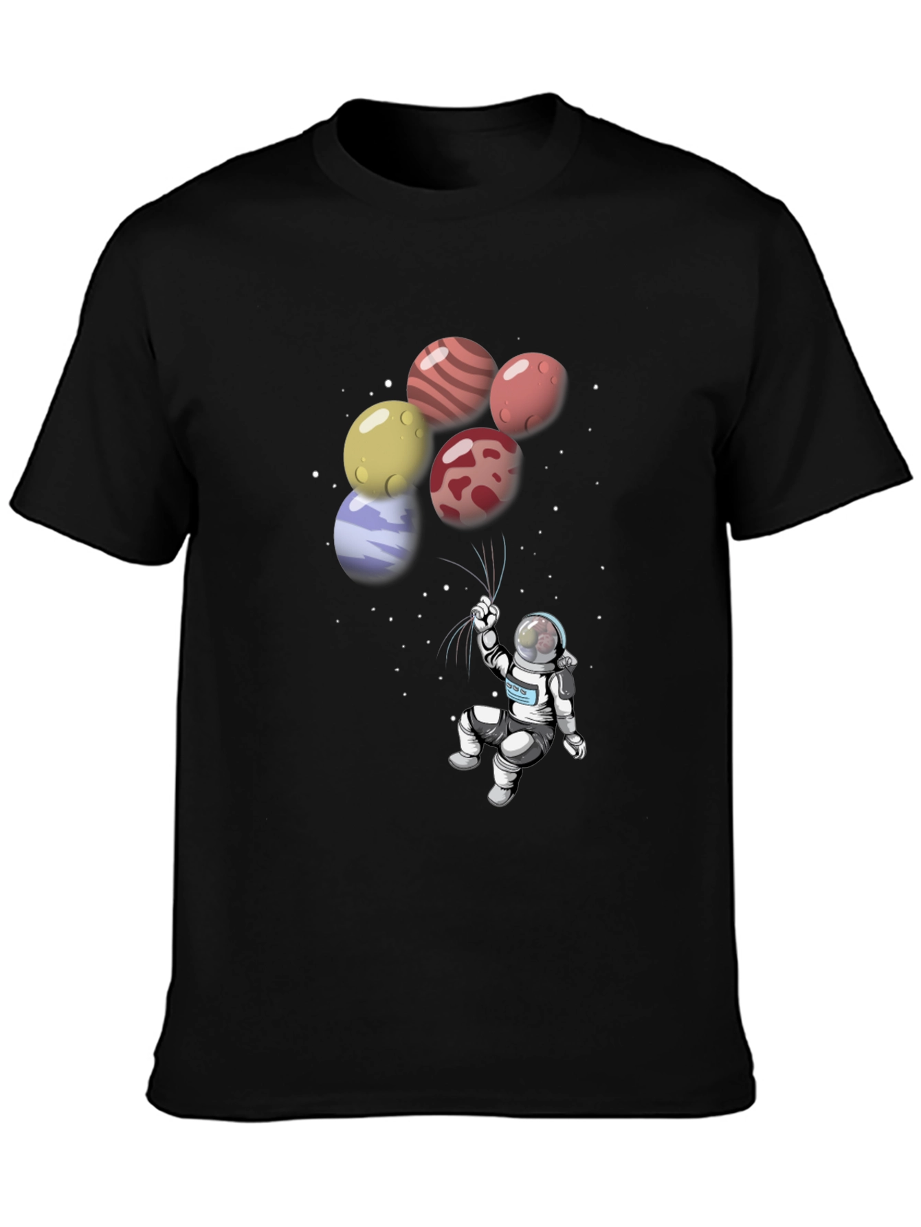Astronaut Planet Balloon Graphic T-Shirt