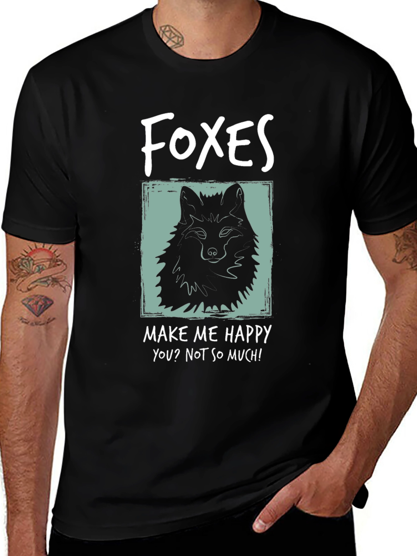 Foxes Make Me Happy Graphic T-Shirt