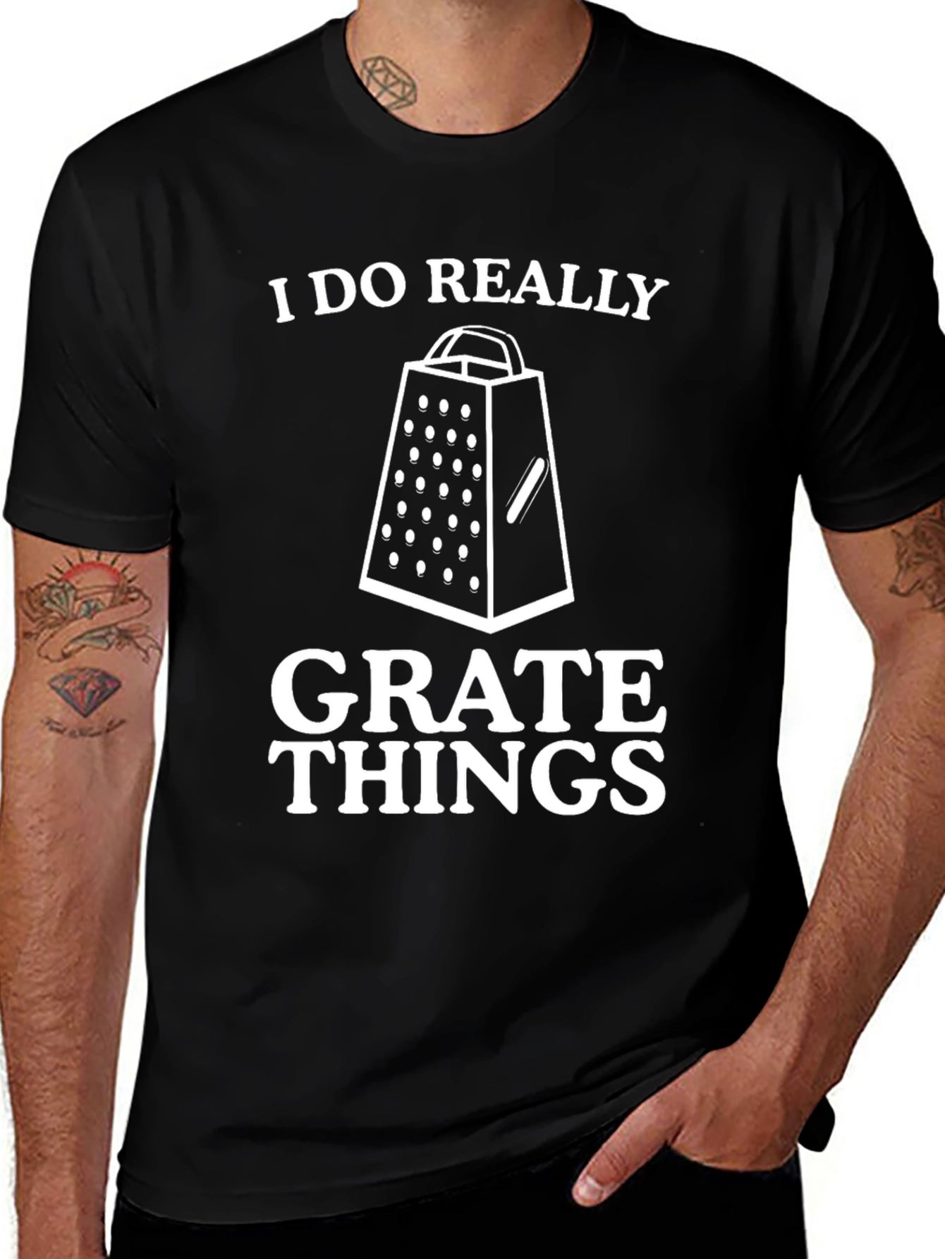 I Do Really Grate Things Black Graphic Tee
