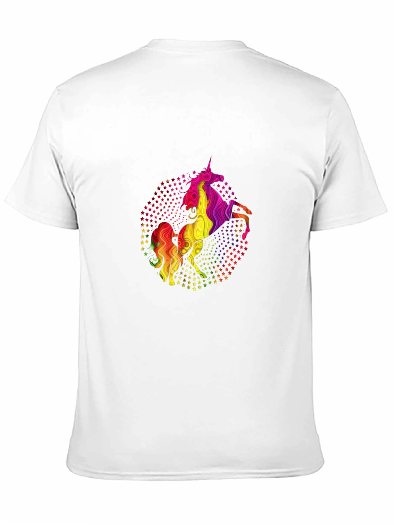 Rainbow Unicorn Stars Black Graphic Tee