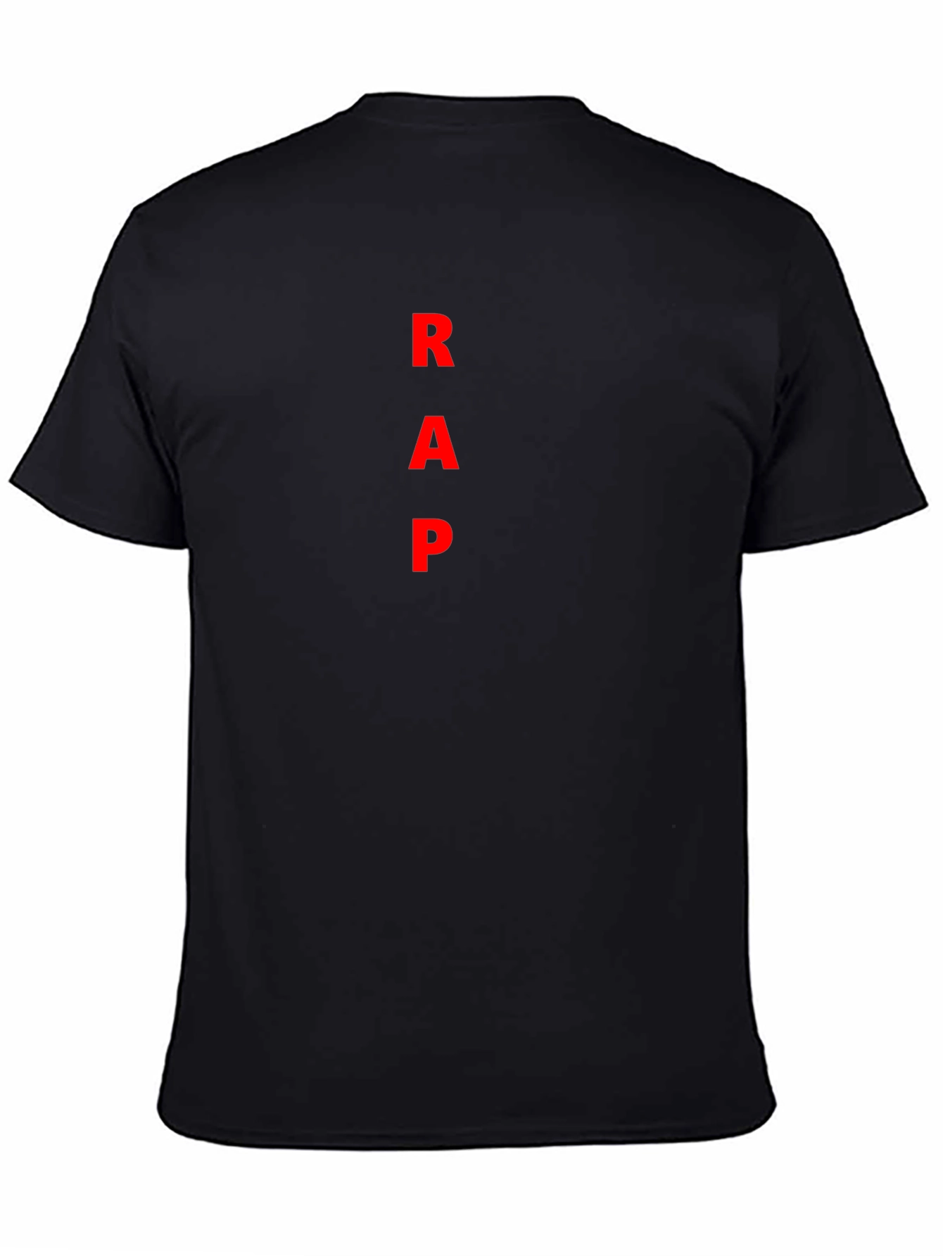 Mens Black T-Shirt with Red RAP Text