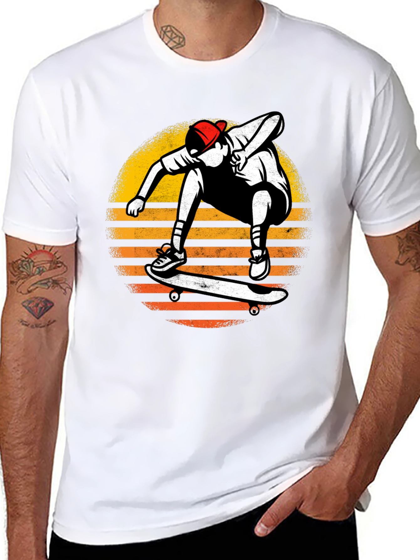Skateboarder Sunset Graphic T-Shirt