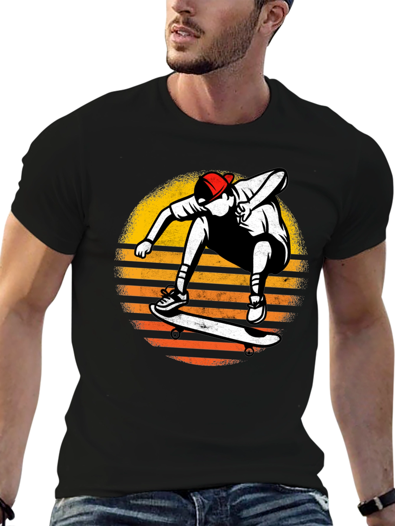 Skateboarder Sunset Graphic T-Shirt