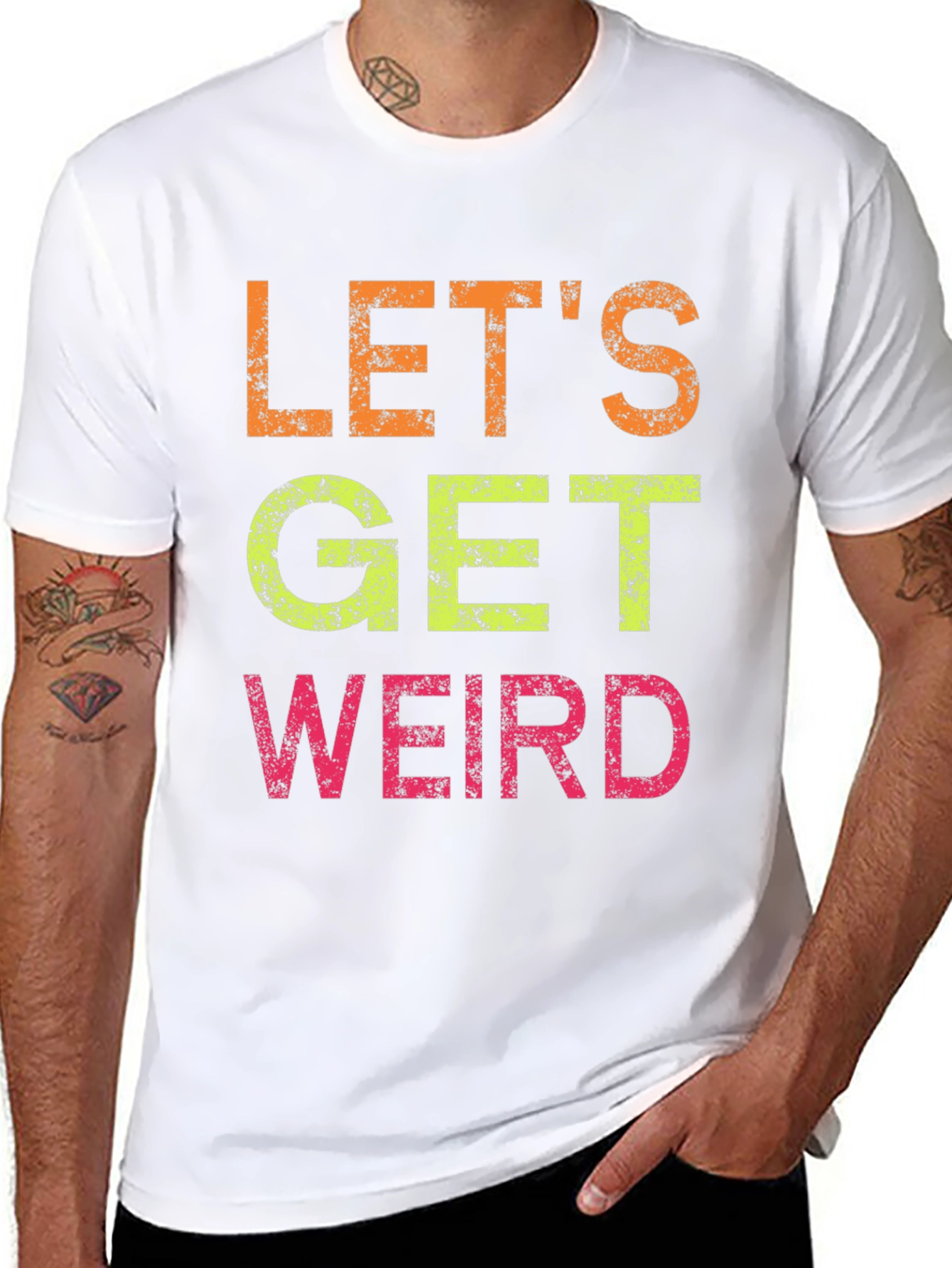Lets Get Weird Graphic Tee - Black Cotton T-Shirt