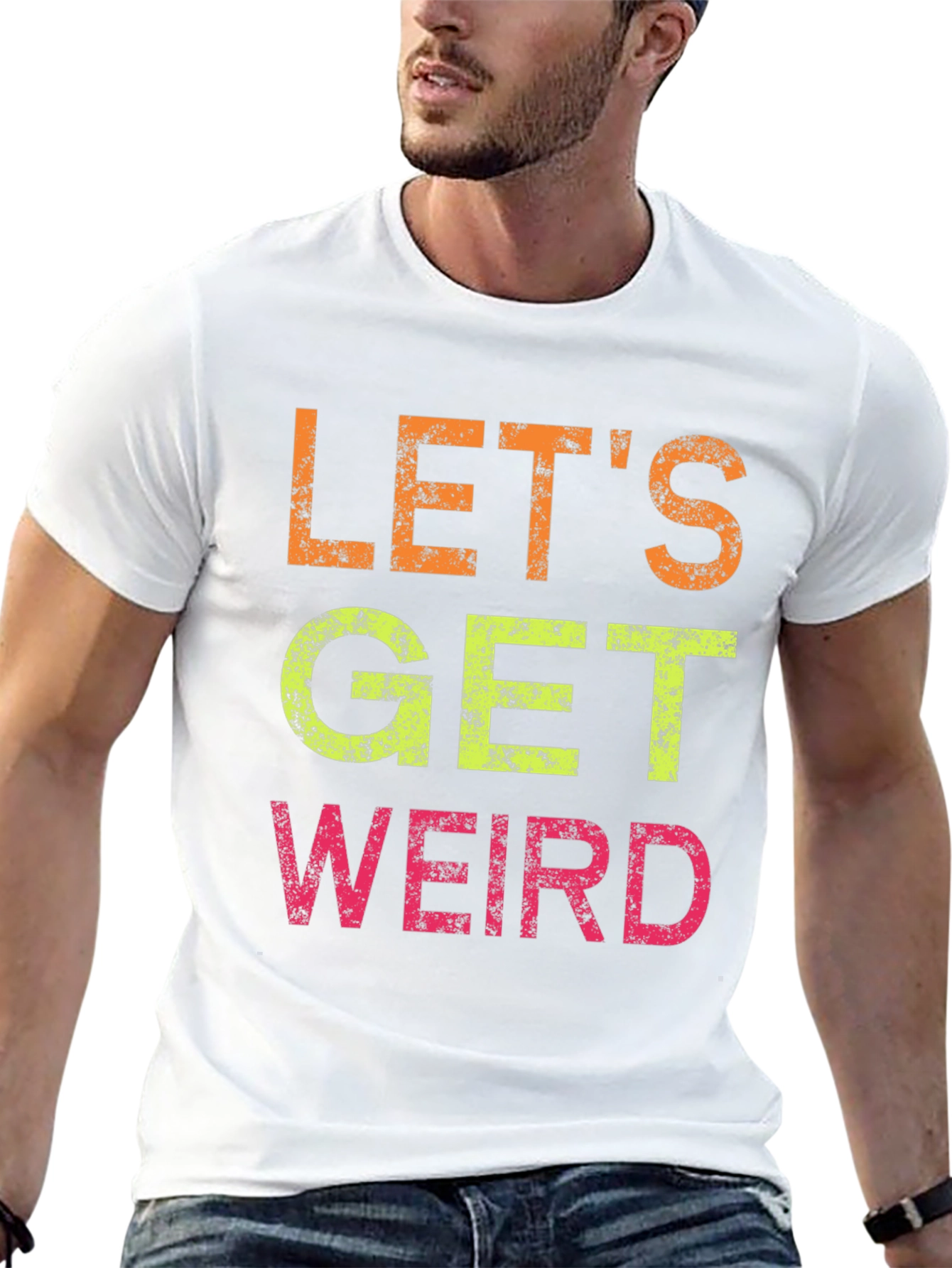 Lets Get Weird Graphic Tee - Black Cotton T-Shirt