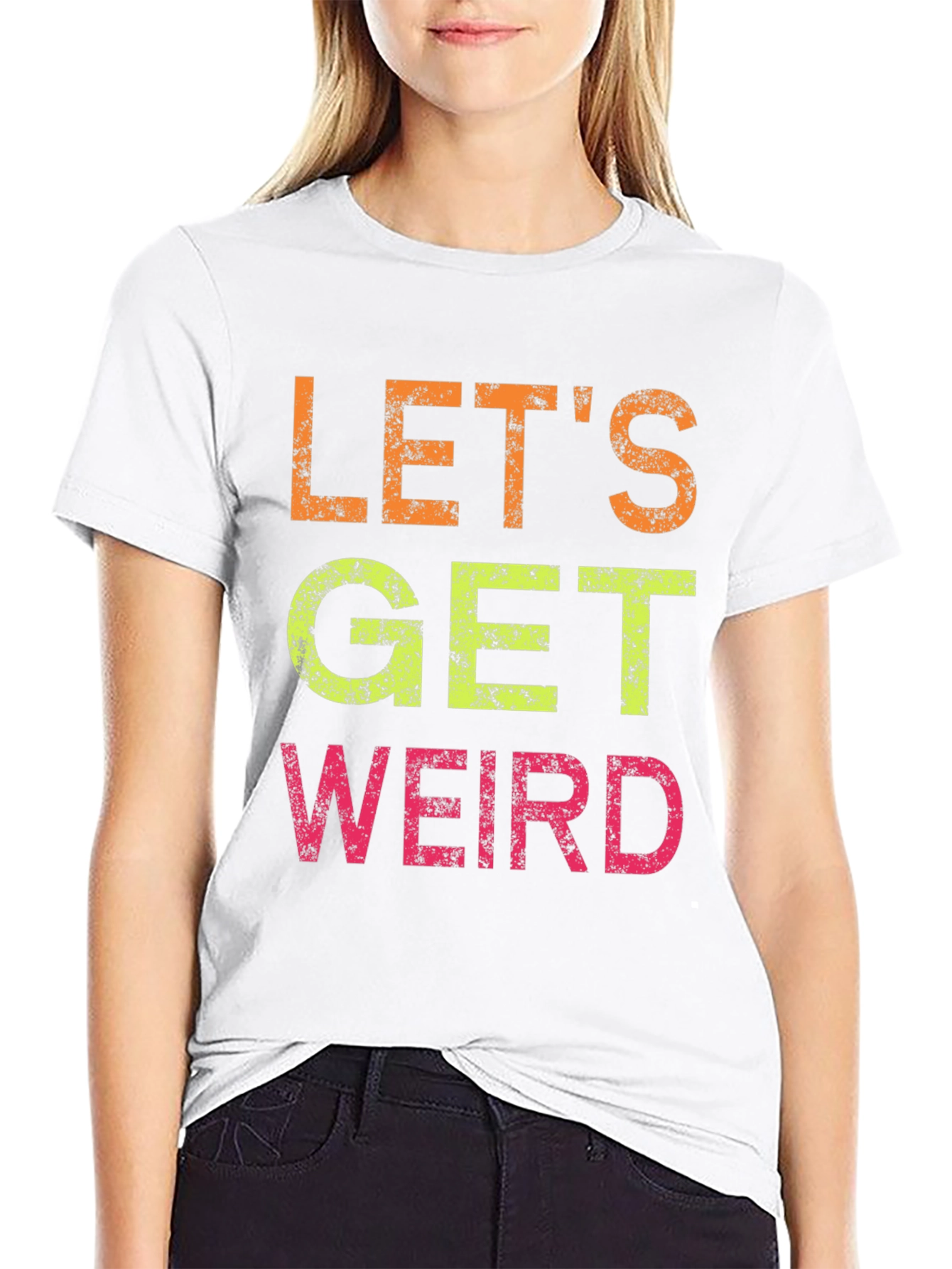 Lets Get Weird Graphic Tee - Black Cotton T-Shirt