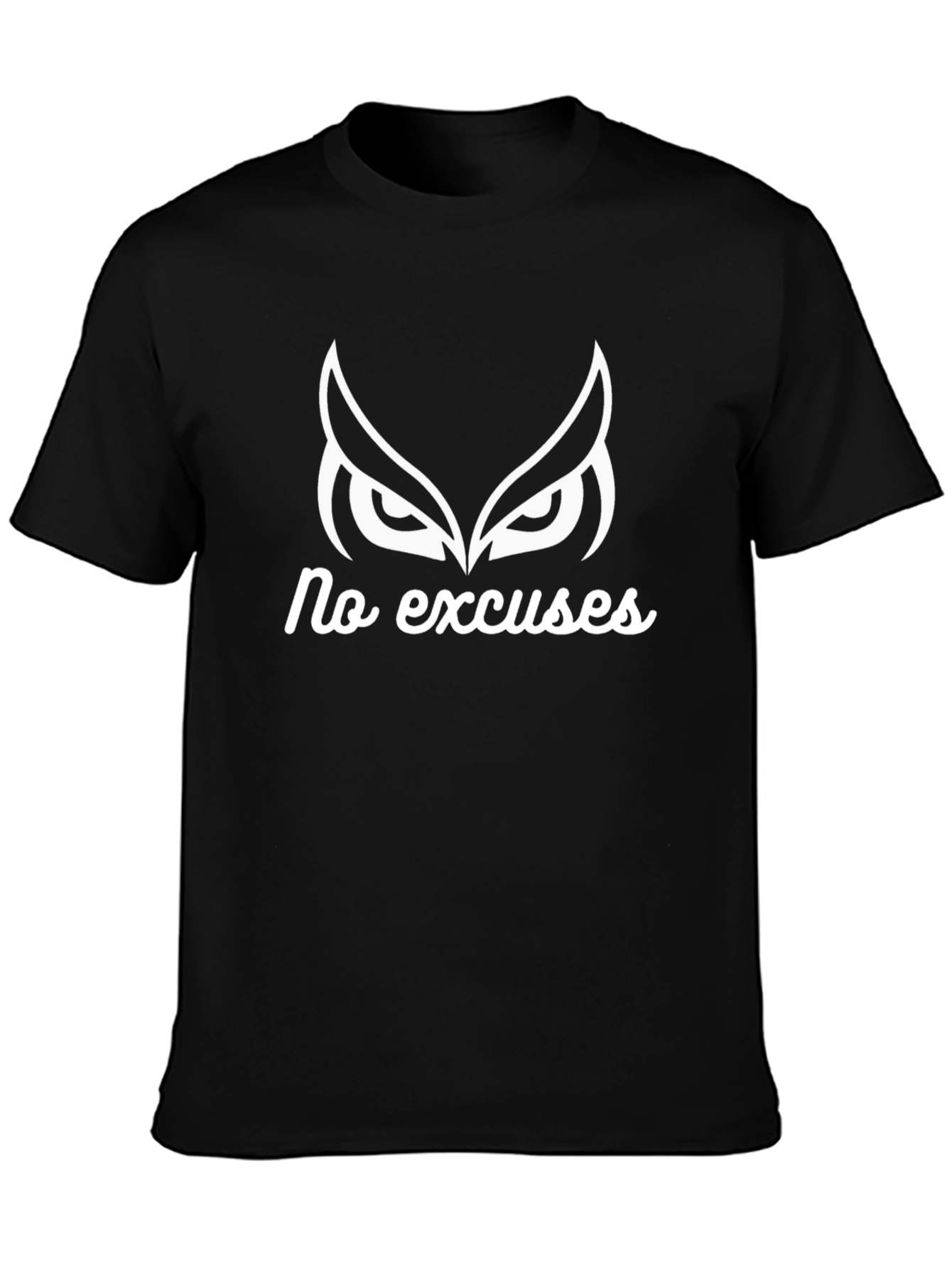No Excuses Owl Graphic Tee - Black